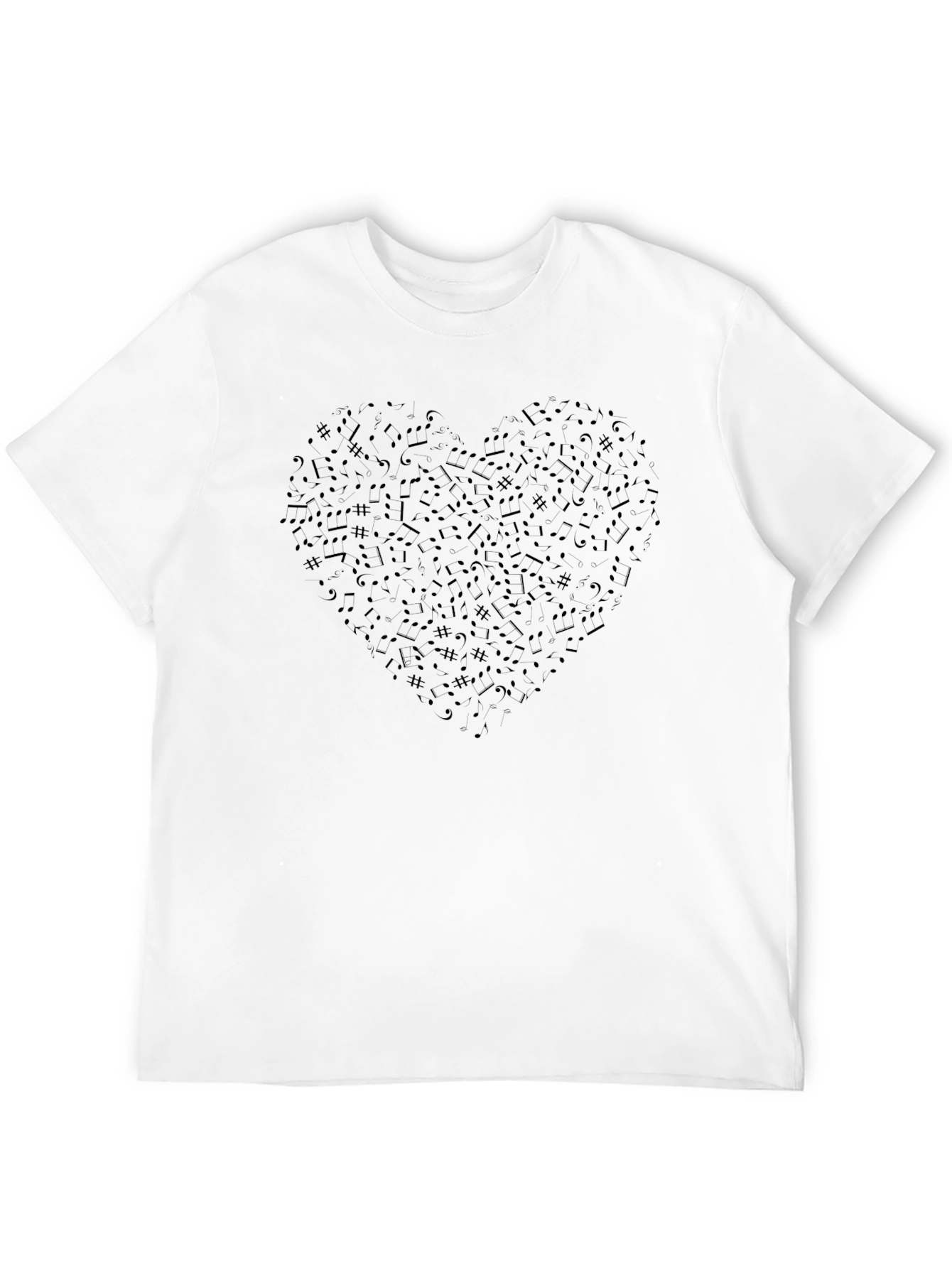 Music Notes Heart T-Shirt - Soft Cotton Tee