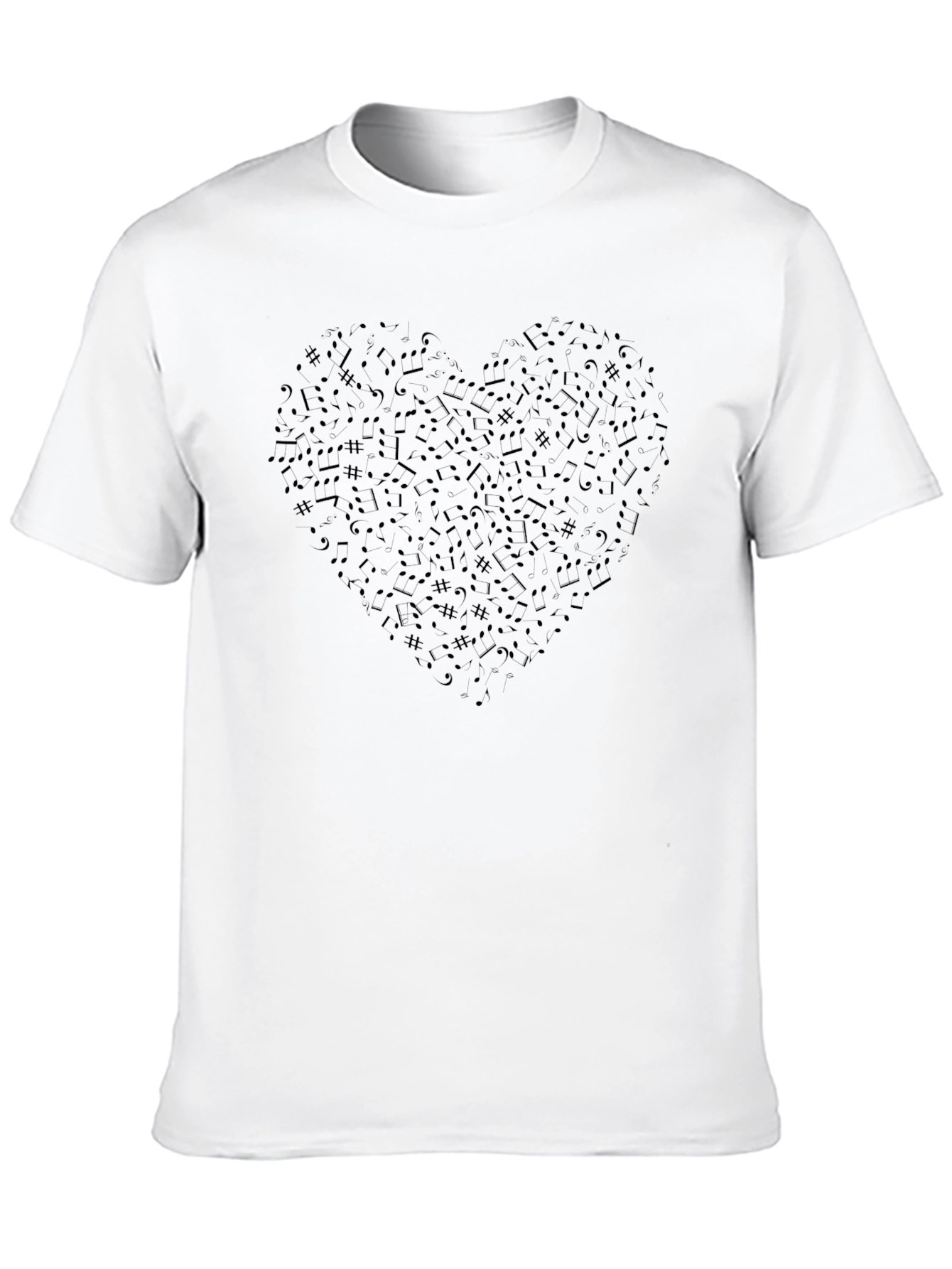 Music Notes Heart T-Shirt - Soft Cotton Tee