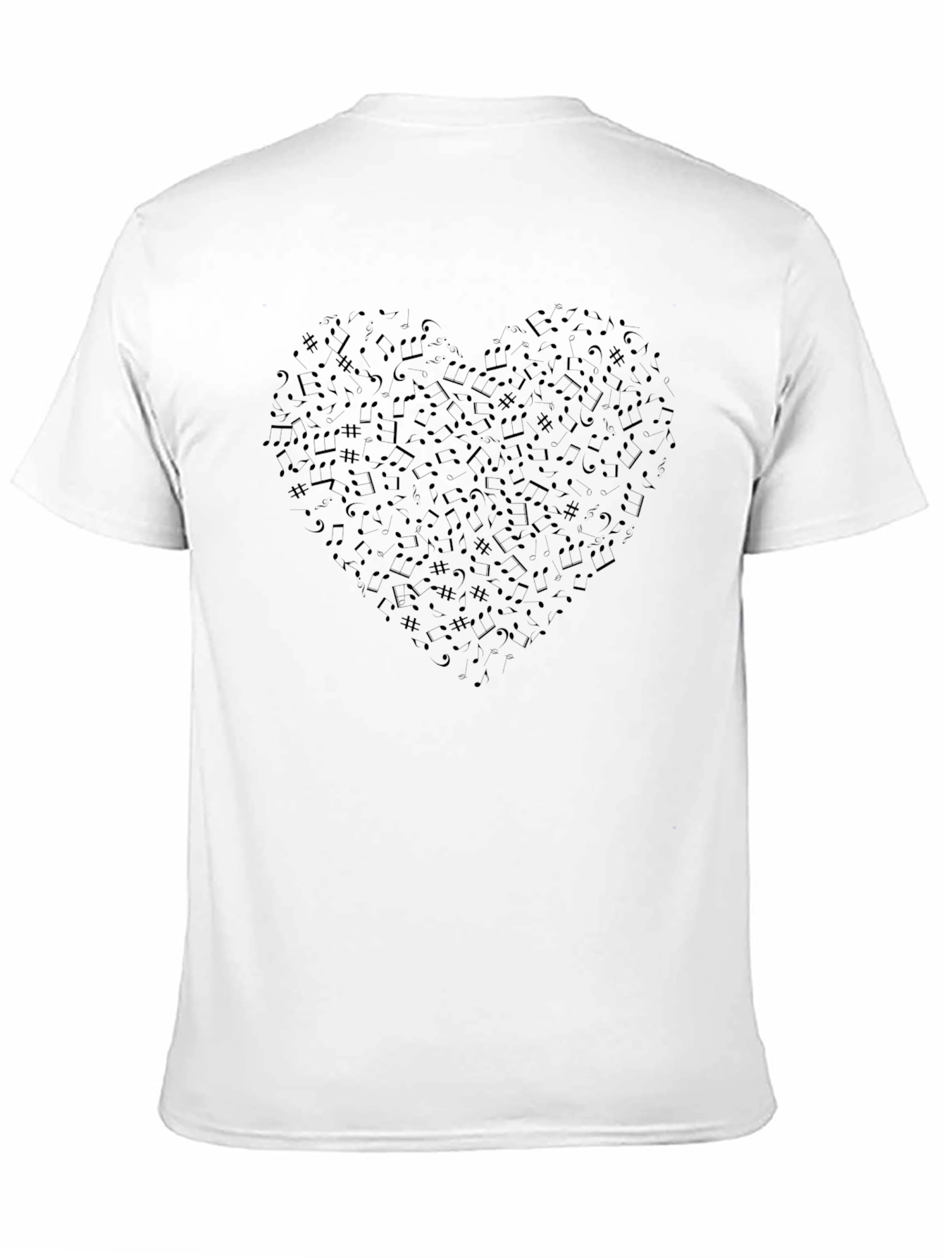 Music Notes Heart T-Shirt - Soft Cotton Tee