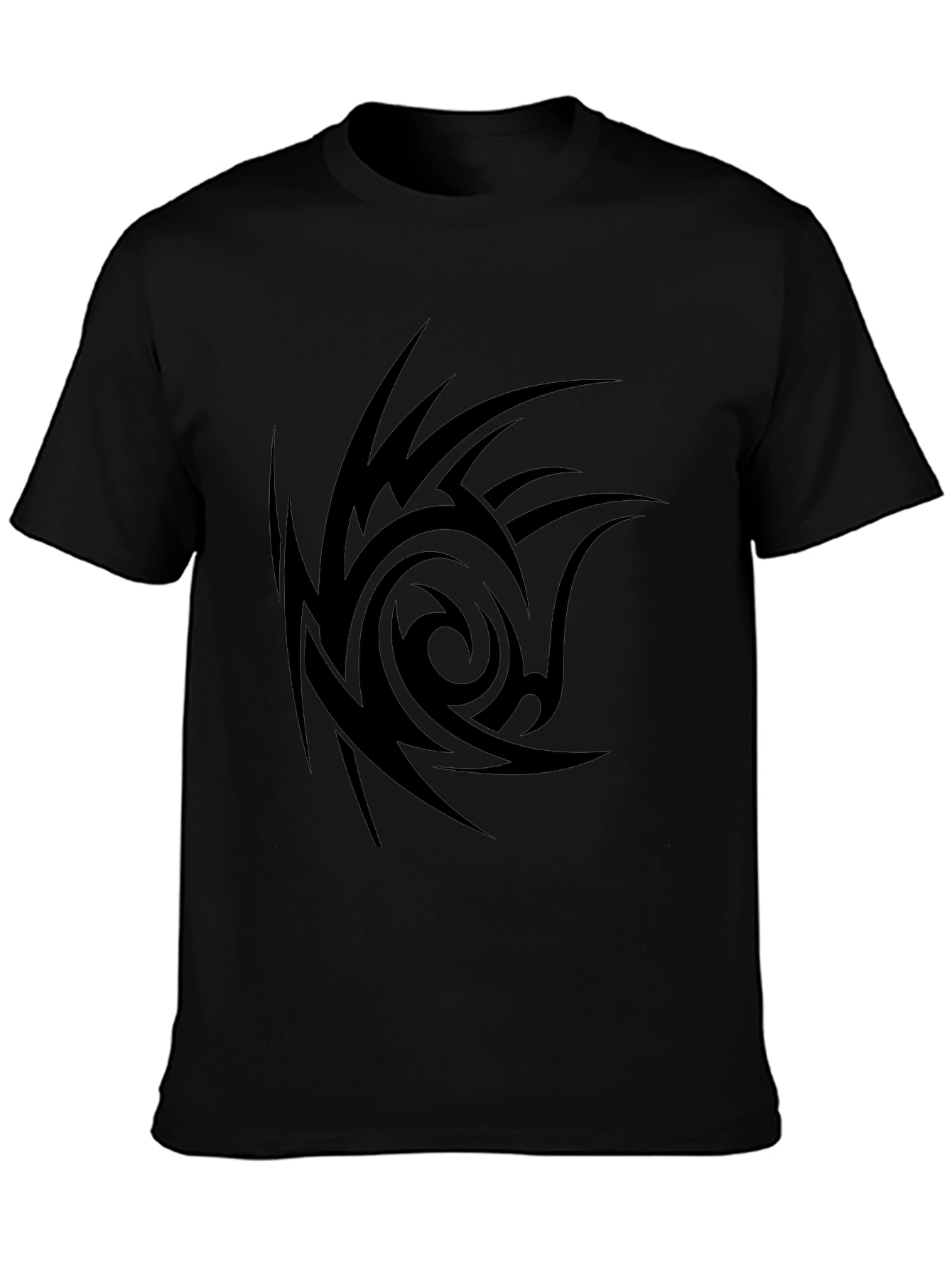 Tribal Swirl Graphic Black T-Shirt