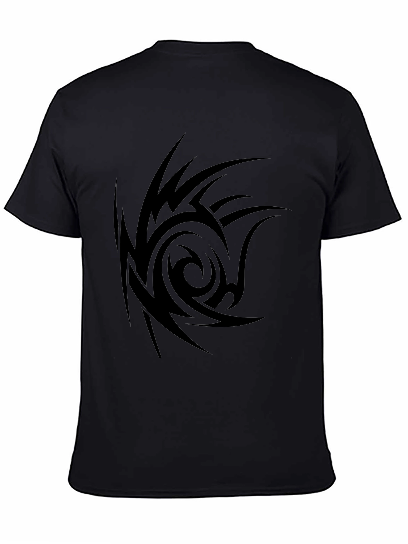 Tribal Swirl Graphic Black T-Shirt
