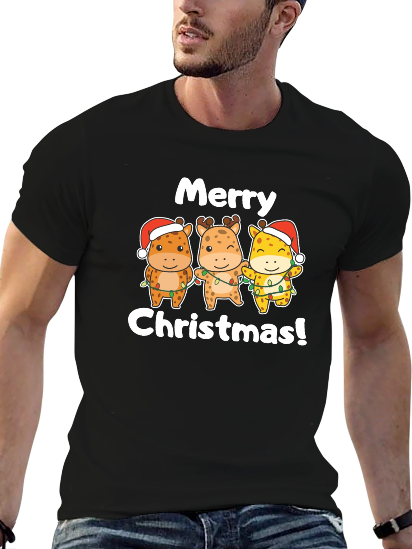 Merry Christmas Giraffe T-Shirt