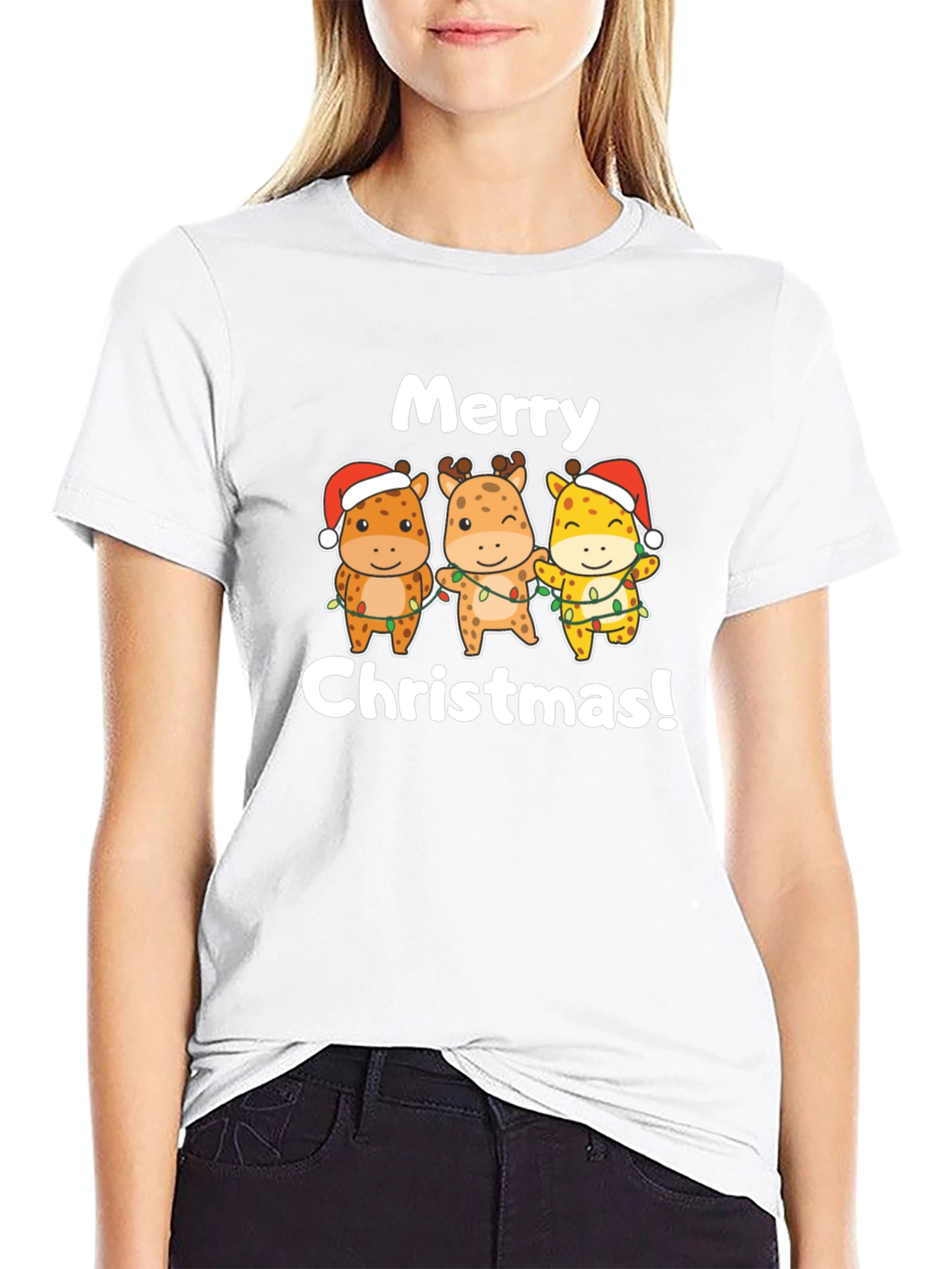 Merry Christmas Giraffe T-Shirt