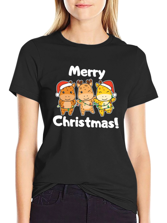 Merry Christmas Giraffe T-Shirt