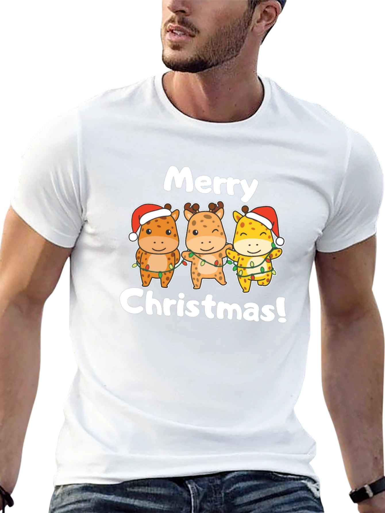 Merry Christmas Giraffe T-Shirt