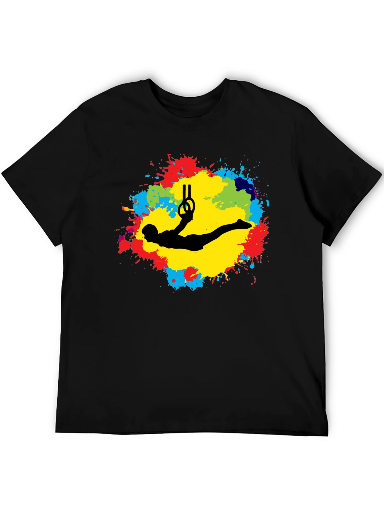 Gymnast Rings Black T-Shirt - Artistic Design