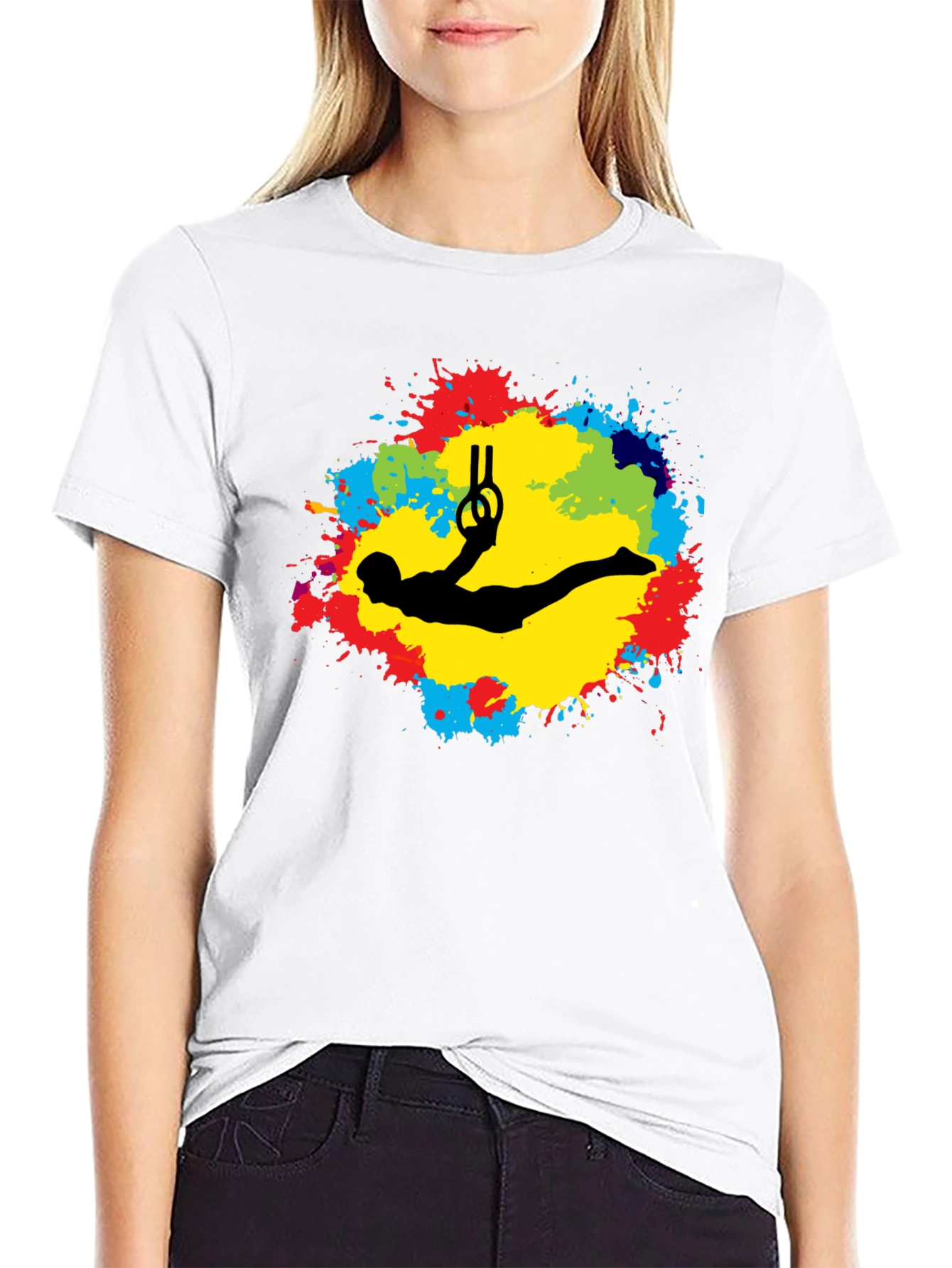 Gymnast Rings Black T-Shirt - Artistic Design