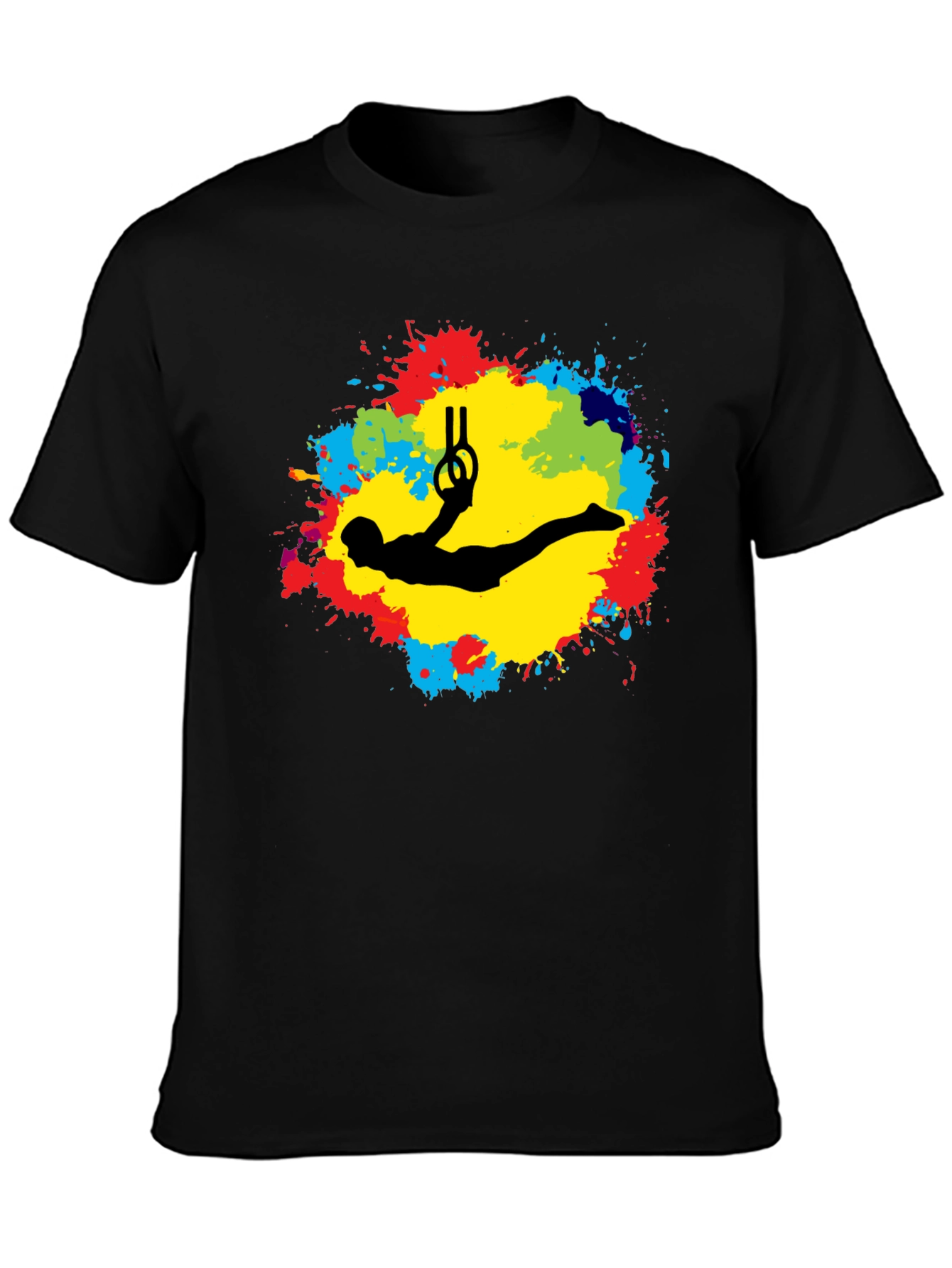 Gymnast Rings Black T-Shirt - Artistic Design