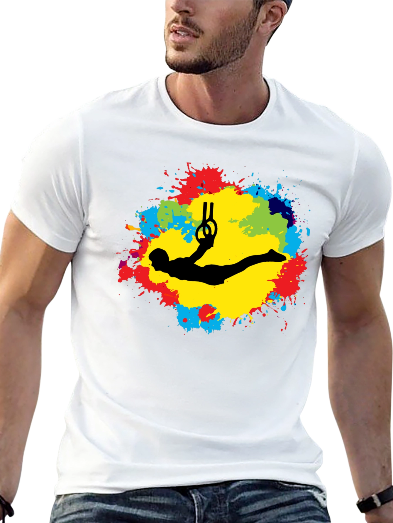 Gymnast Rings Black T-Shirt - Artistic Design