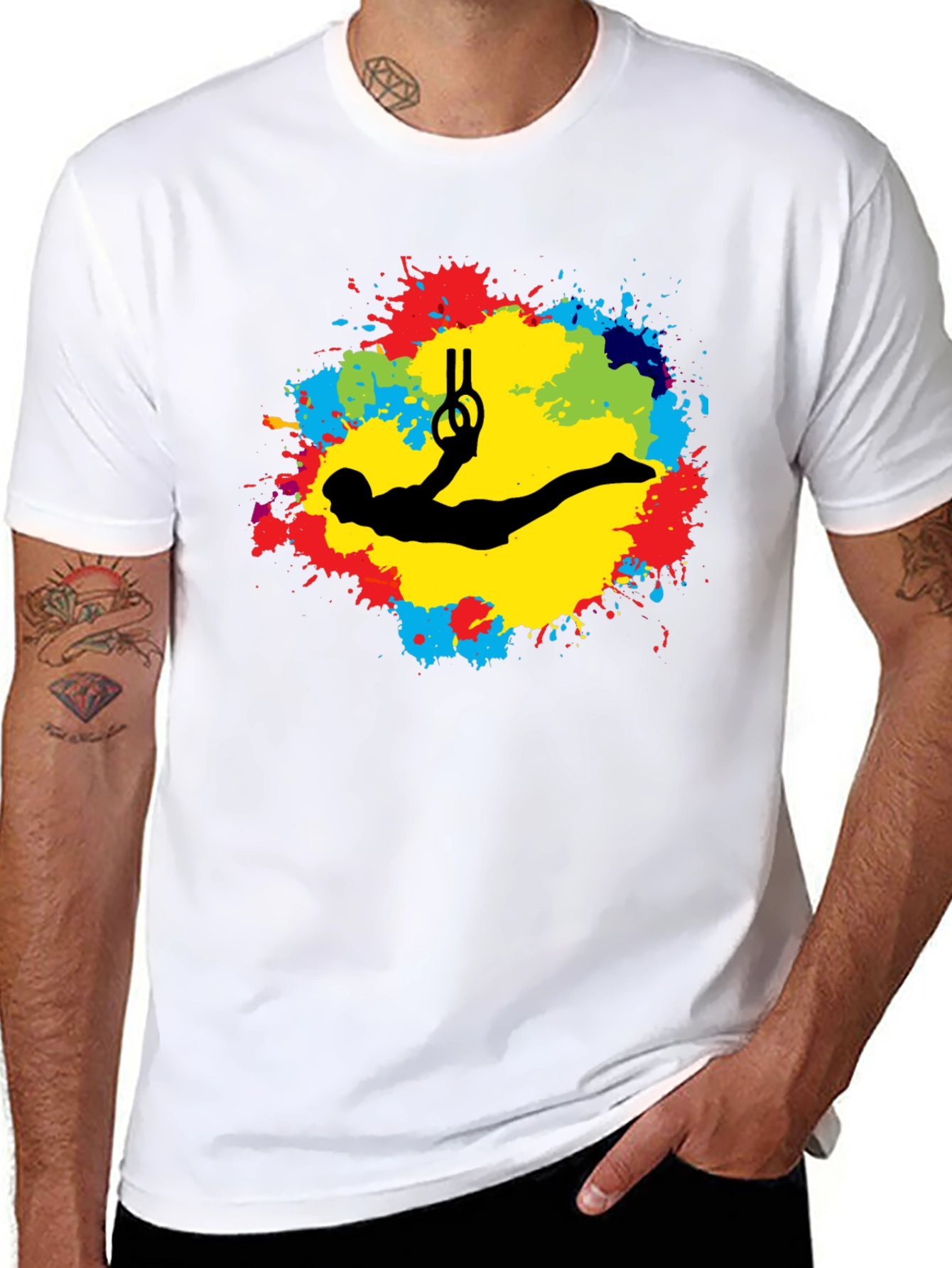 Gymnast Rings Black T-Shirt - Artistic Design