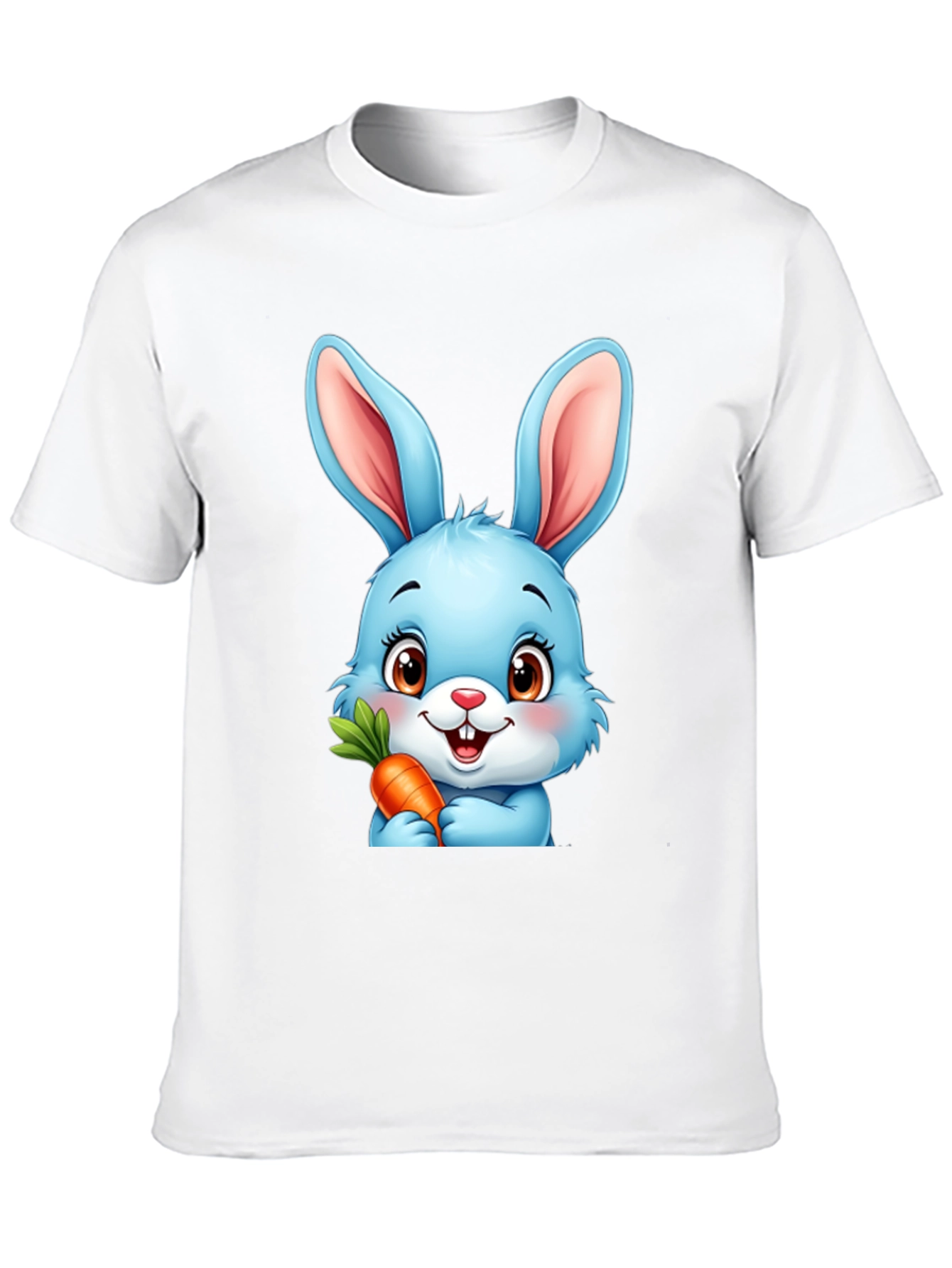 Cute Cartoon Bunny T-Shirt - Black