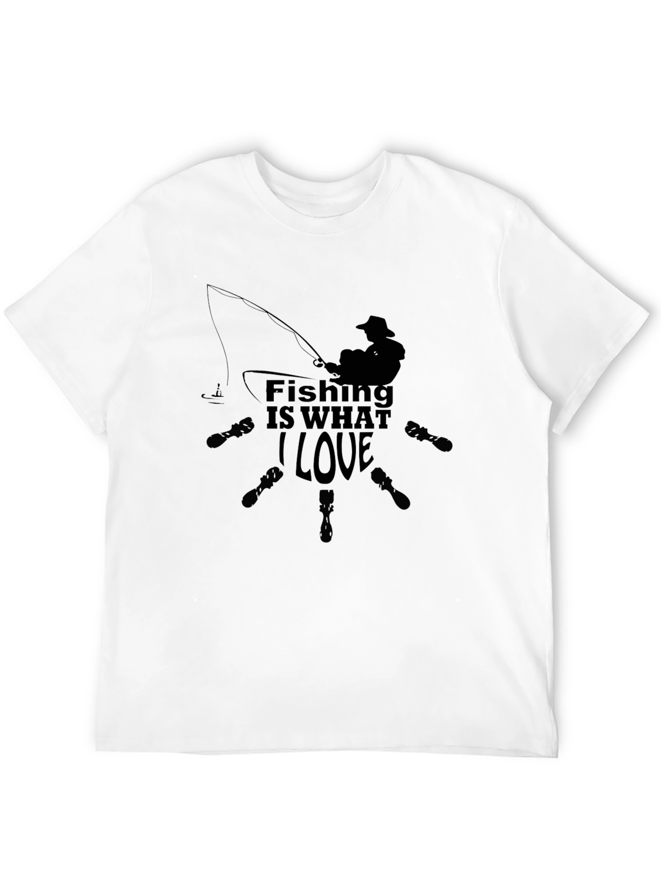 Fishing Is What I Love Graphic T-Shirt - Black