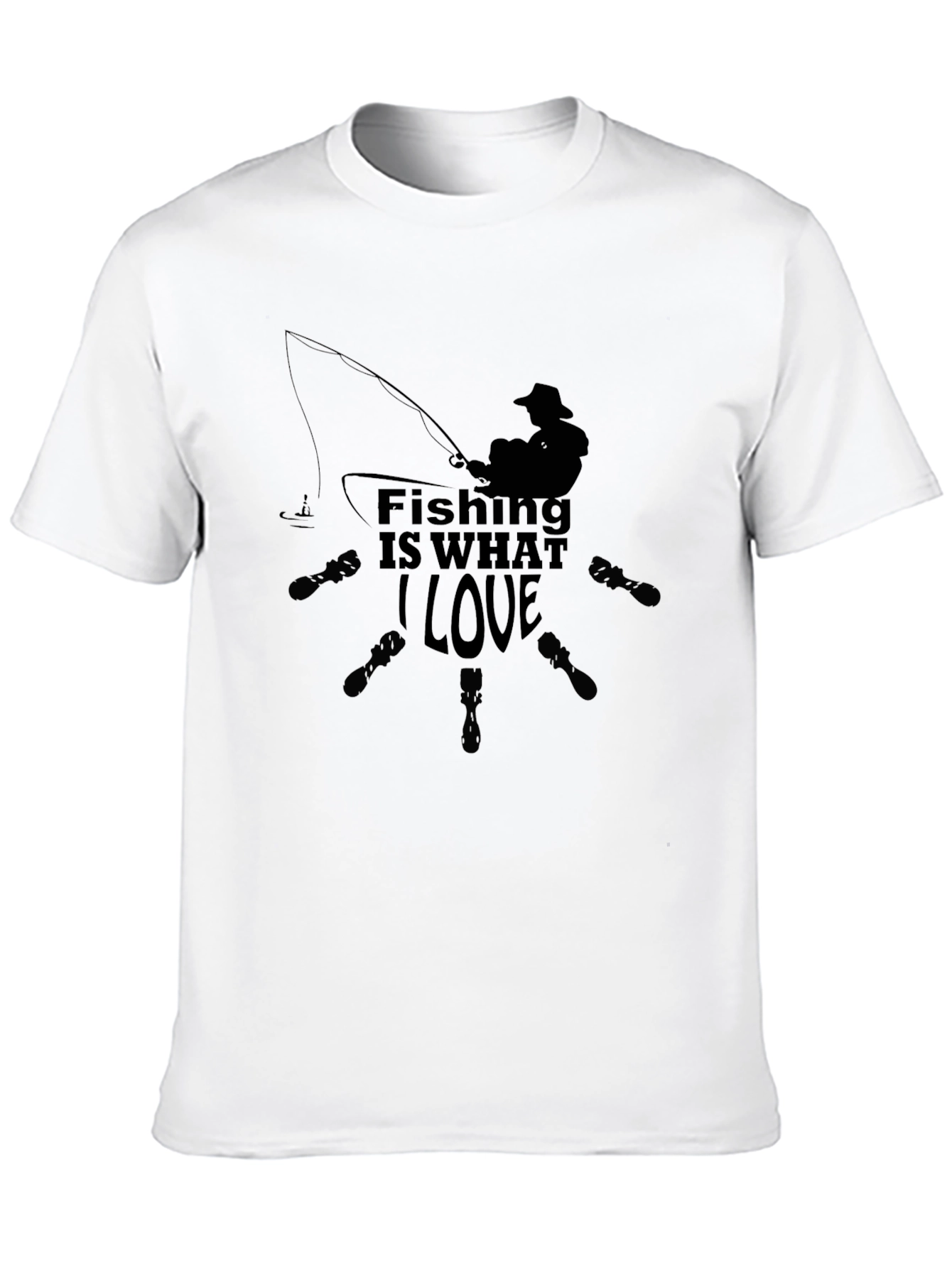 Fishing Is What I Love Graphic T-Shirt - Black