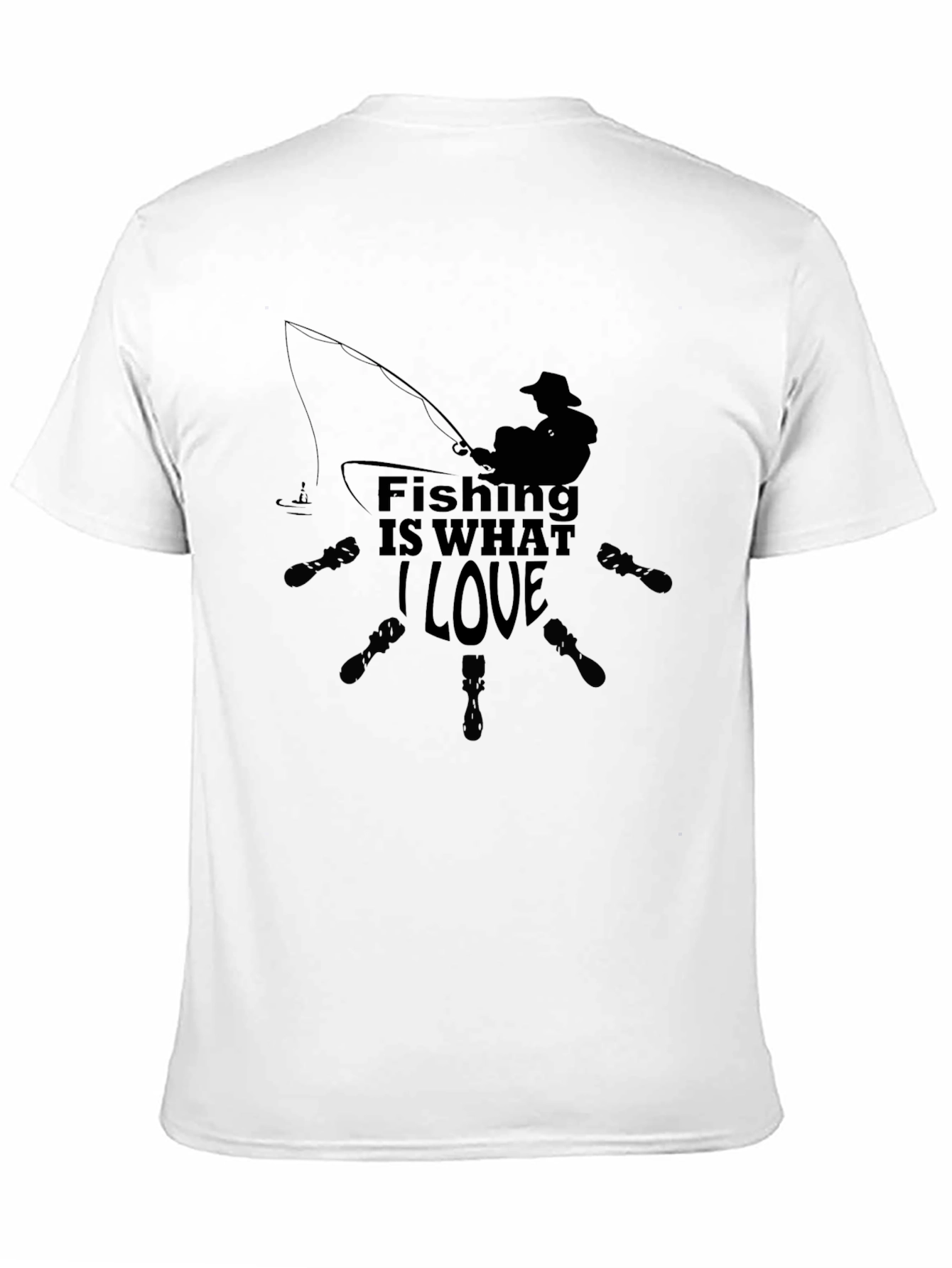 Fishing Is What I Love Graphic T-Shirt - Black