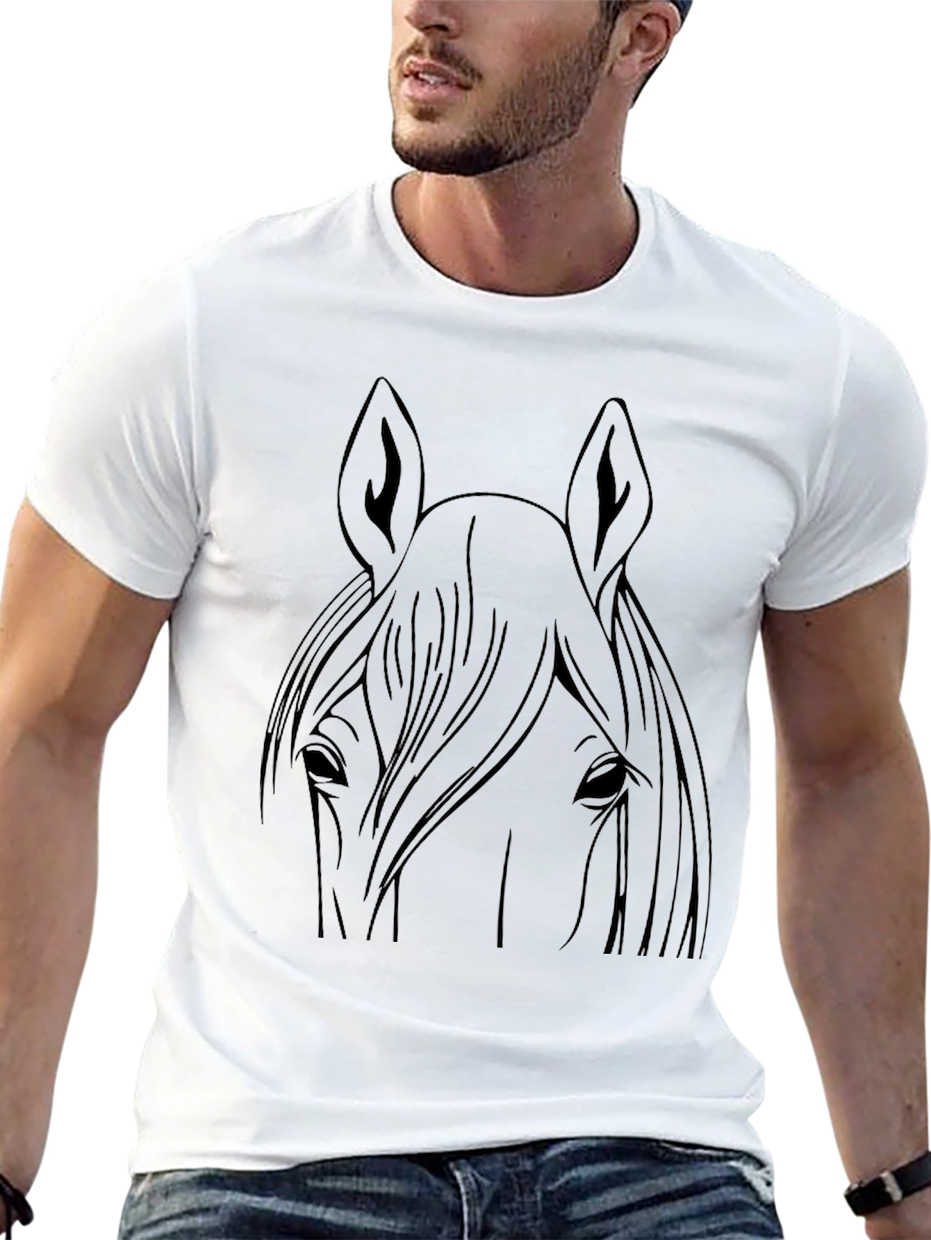Black Horse Graphic Tee - Unisex Cotton Shirt