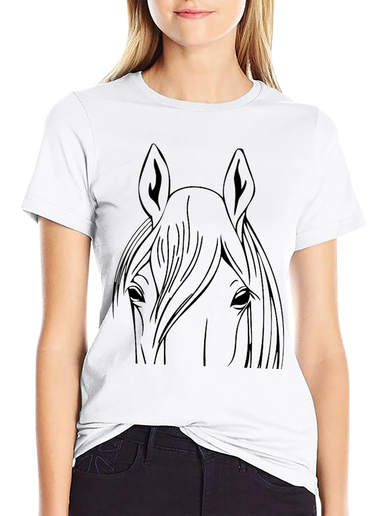 Black Horse Graphic Tee - Unisex Cotton Shirt