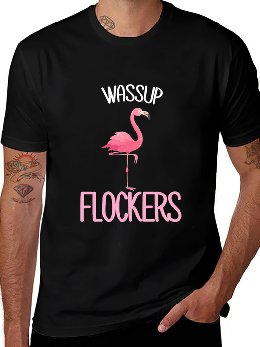 Wassup Flockers Flamingo Graphic T-Shirt
