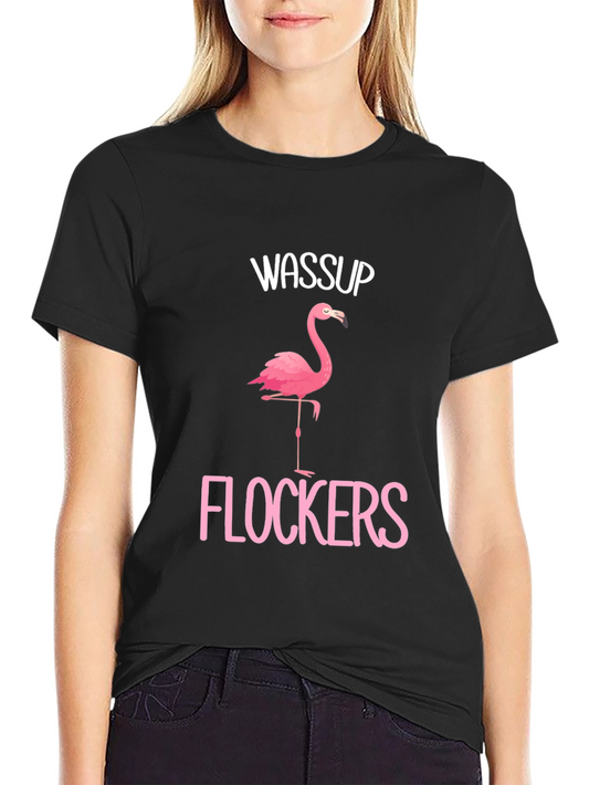 Wassup Flockers Flamingo Graphic T-Shirt