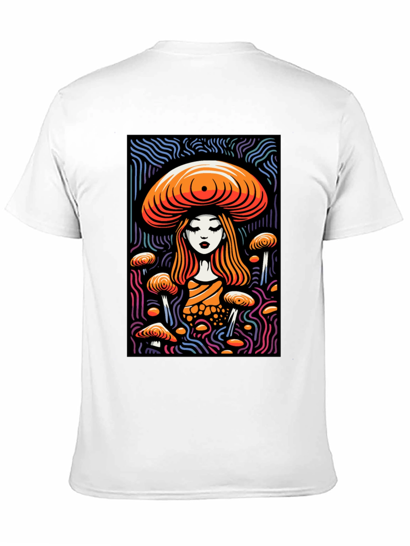 Mushroom Maiden Graphic Tee - Black Cotton Blend