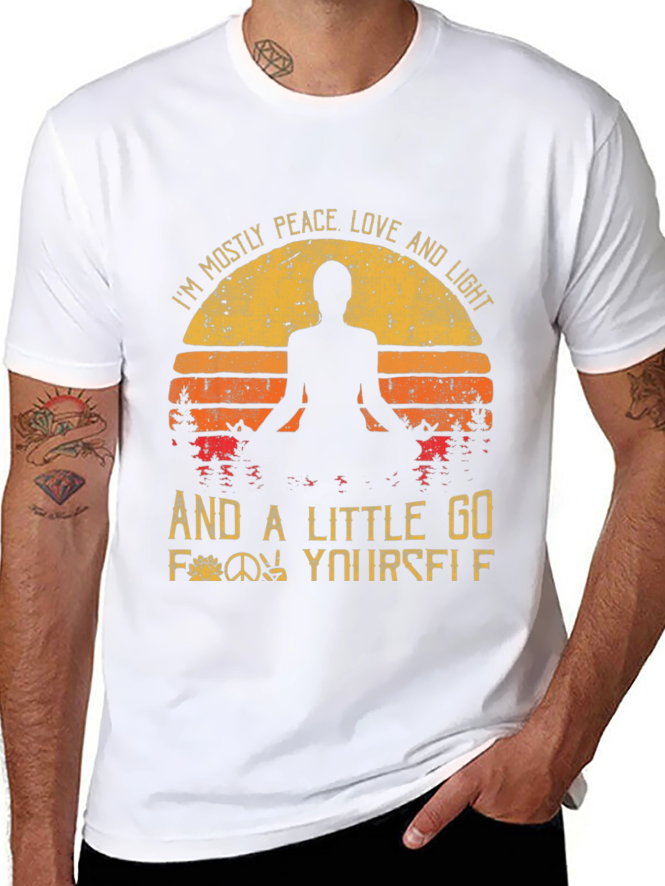 Peace Love Light Graphic T-Shirt - Yoga Inspired