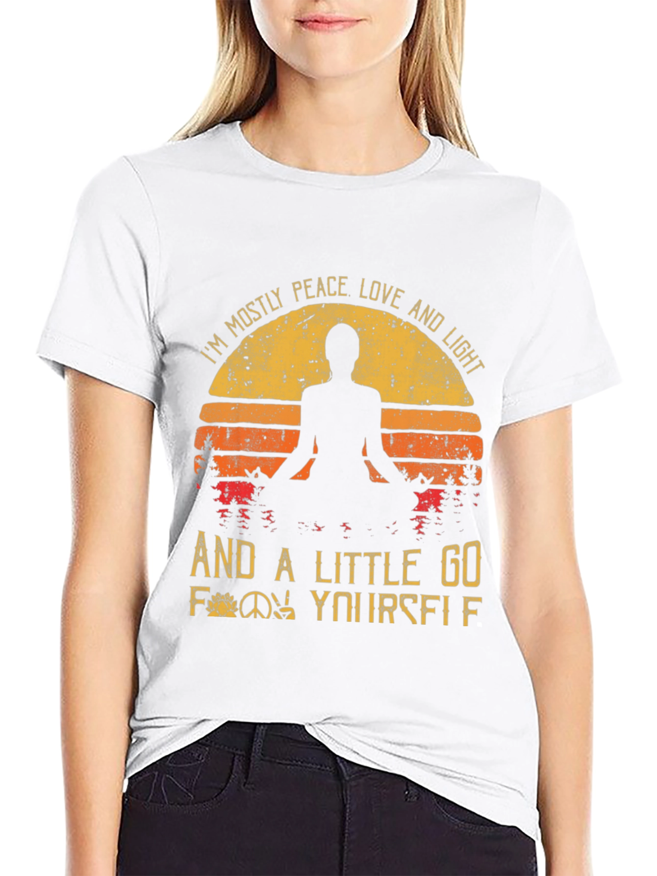 Peace Love Light Graphic T-Shirt - Yoga Inspired