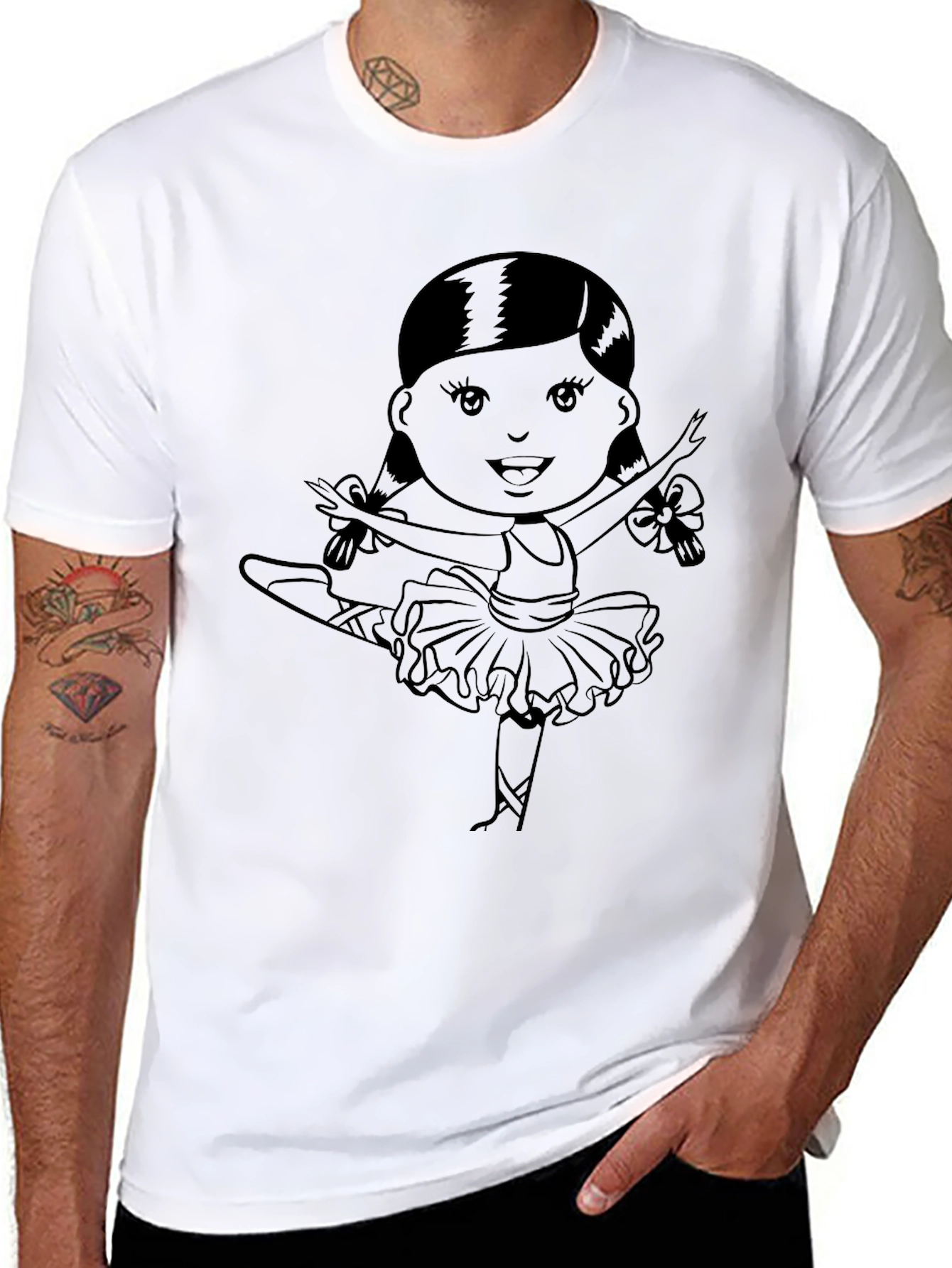 Ballerina Graphic T-Shirt | Black Cotton Tee