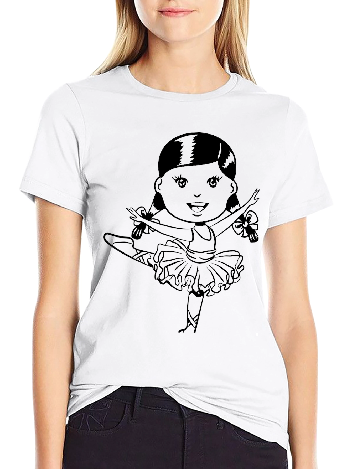 Ballerina Graphic T-Shirt | Black Cotton Tee