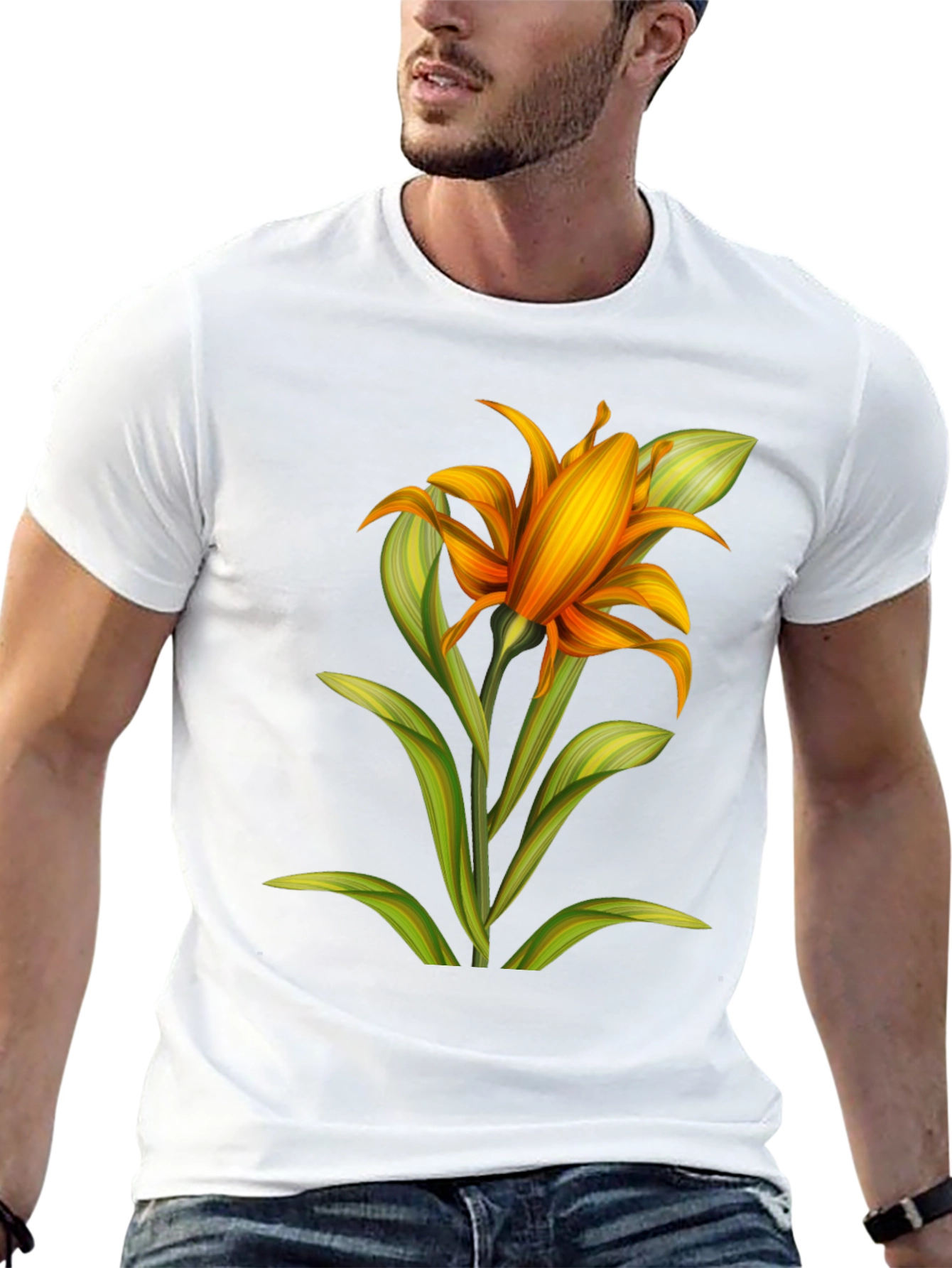 Floral Graphic Black T-Shirt