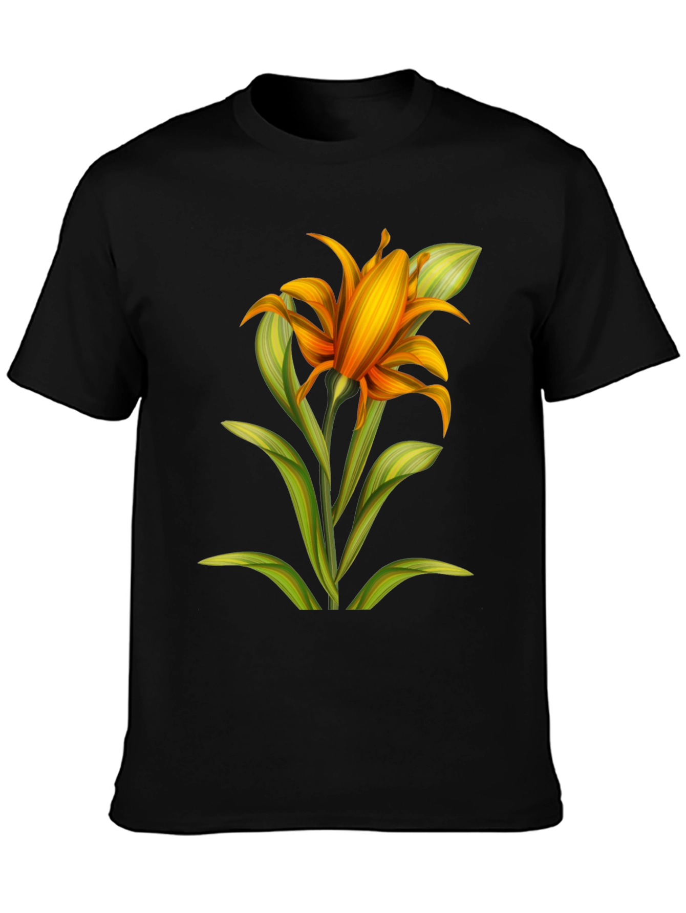 Floral Graphic Black T-Shirt