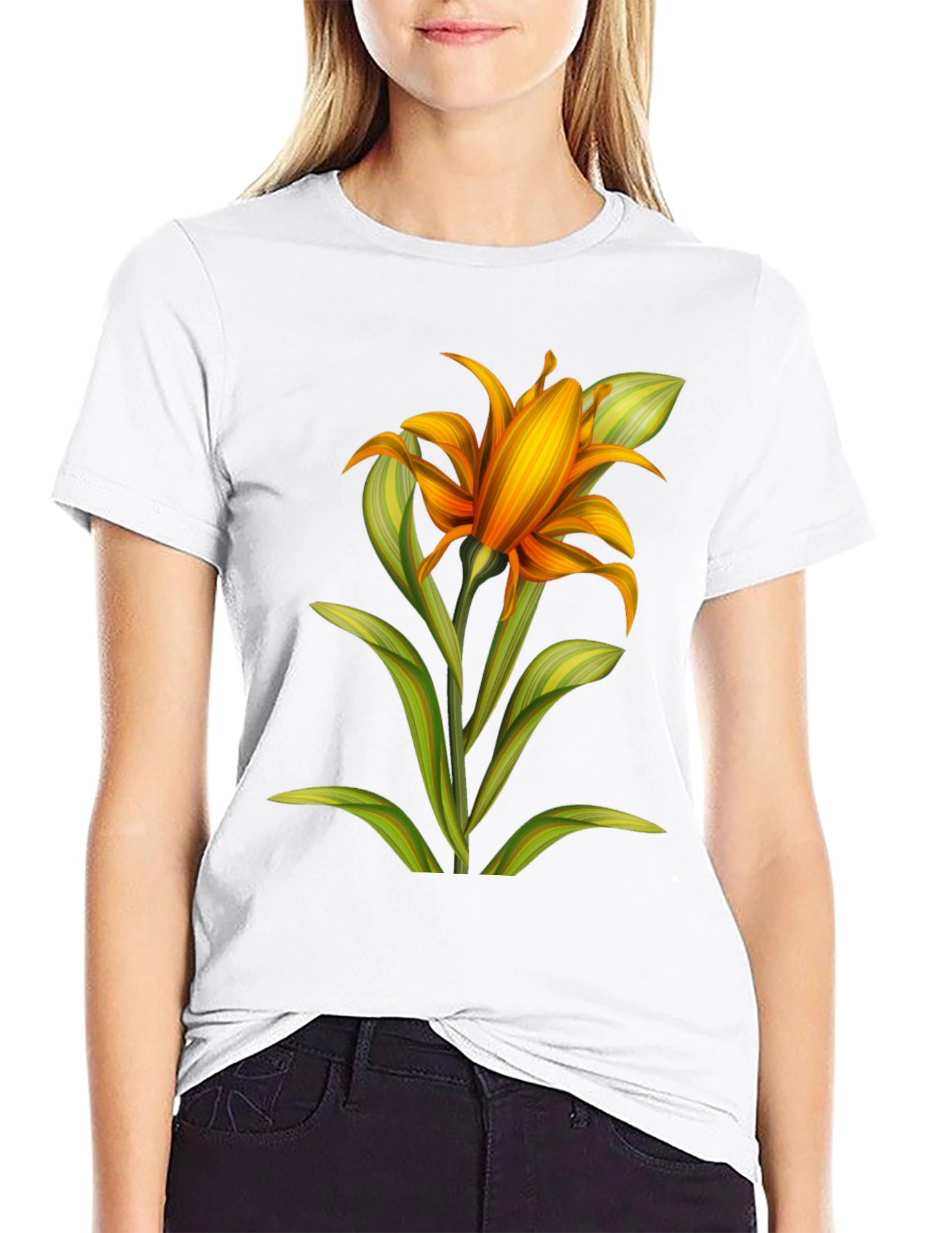 Floral Graphic Black T-Shirt