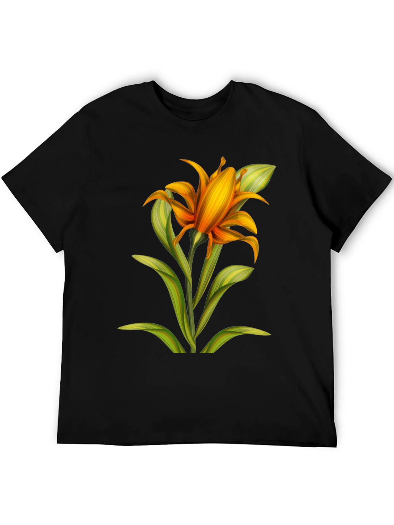 Floral Graphic Black T-Shirt