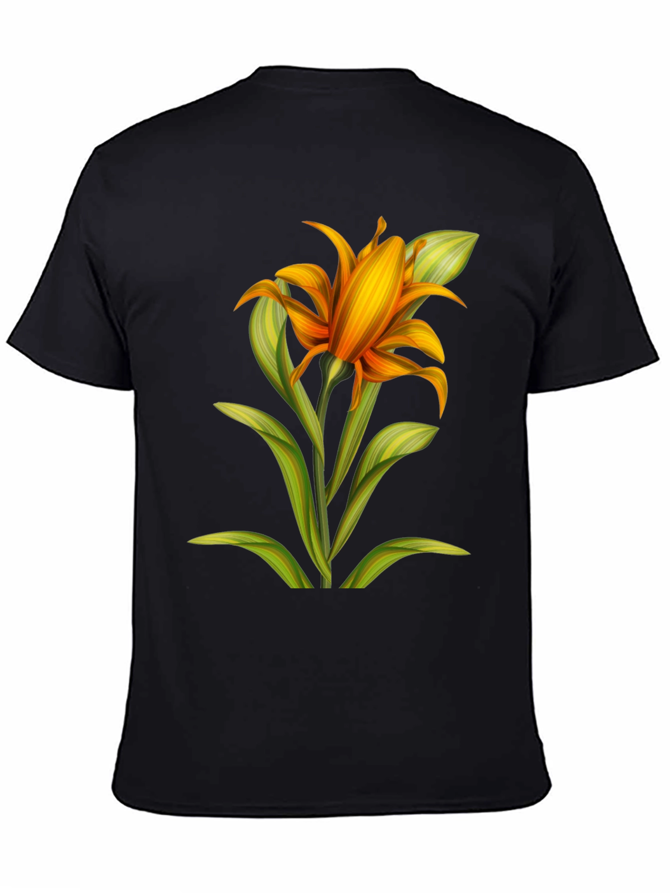 Floral Graphic Black T-Shirt