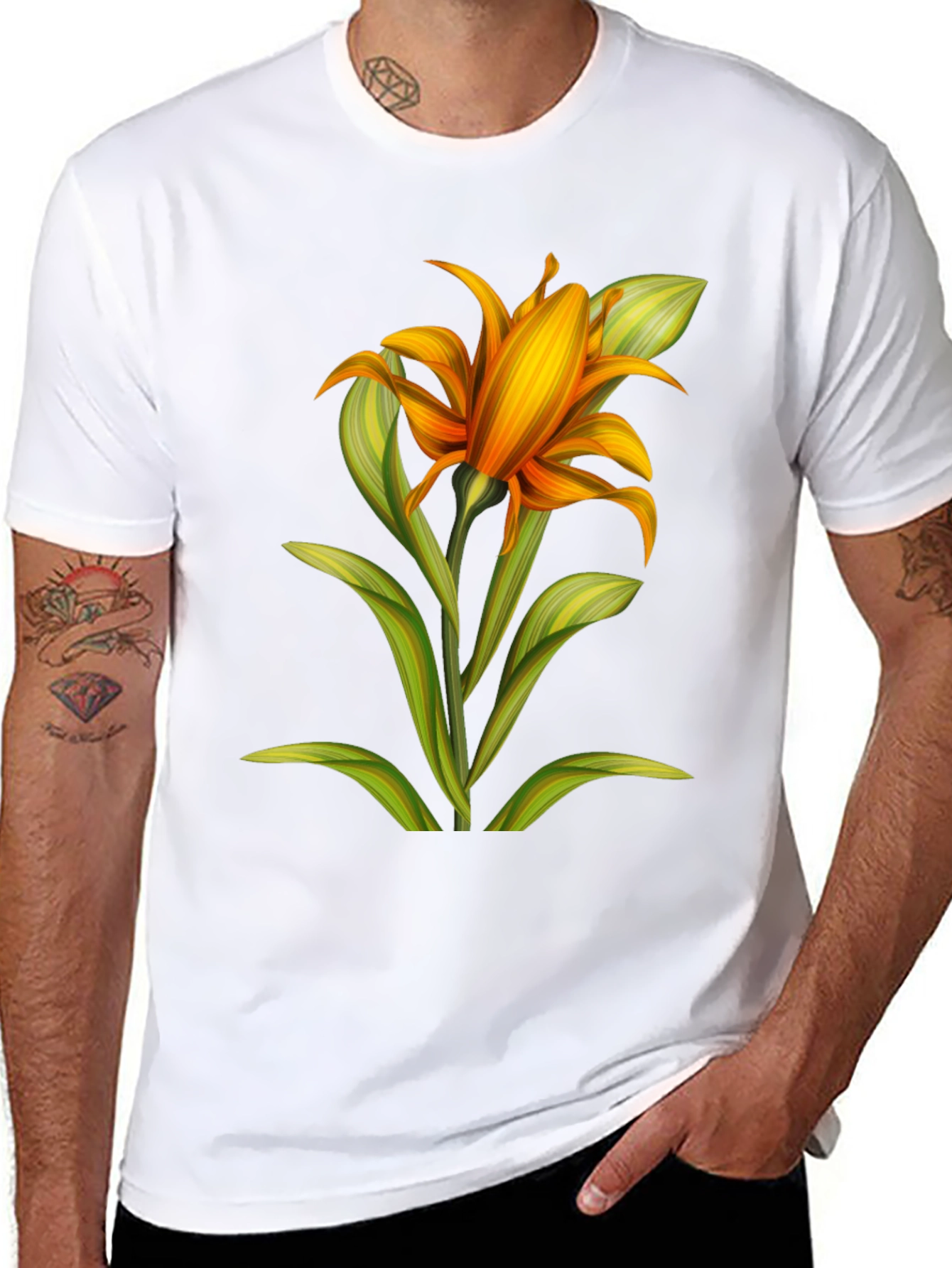 Floral Graphic Black T-Shirt