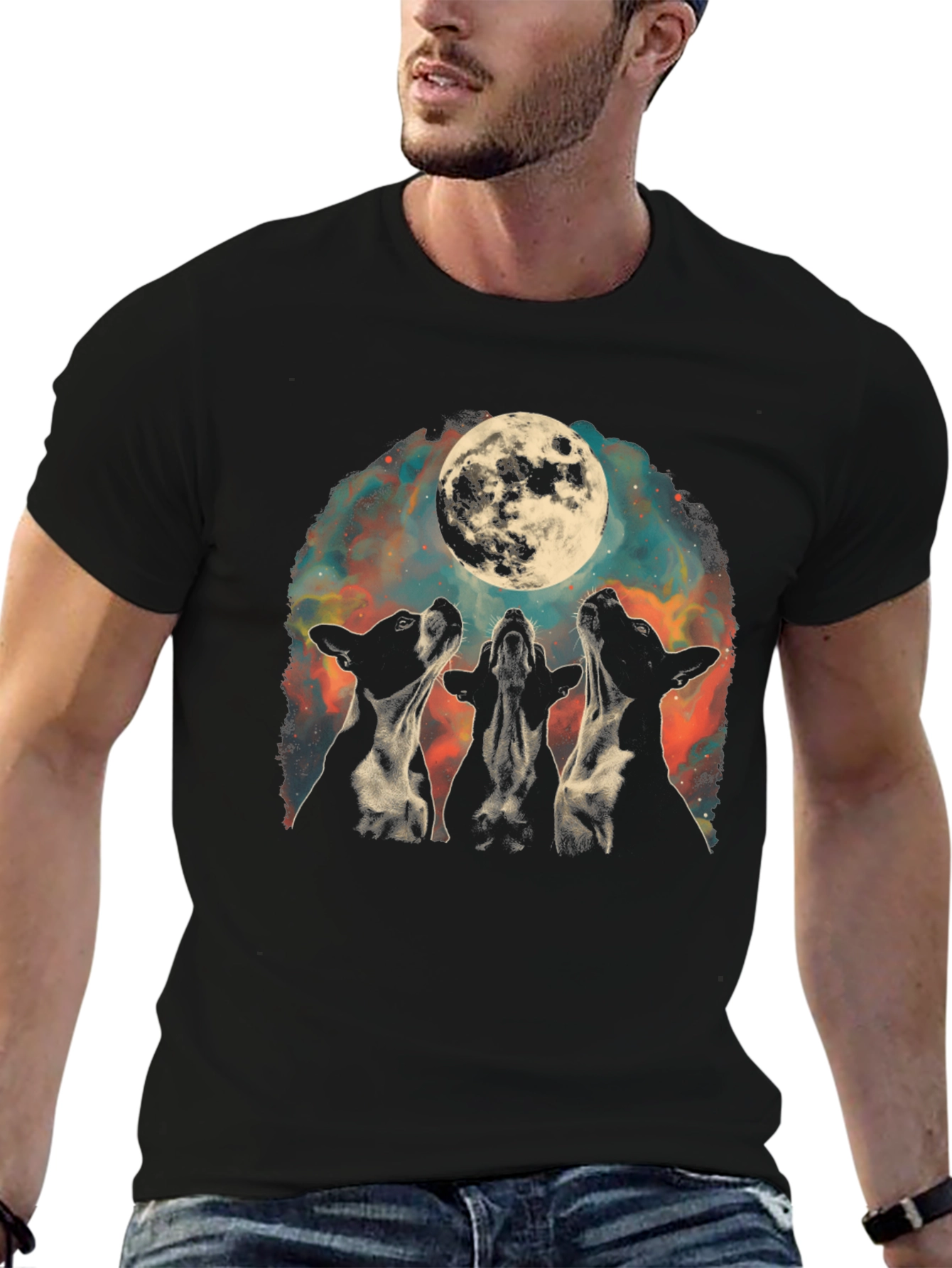 Moon Howl Dog Graphic Tee