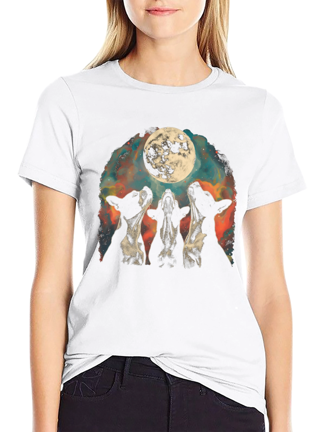 Moon Howl Dog Graphic Tee
