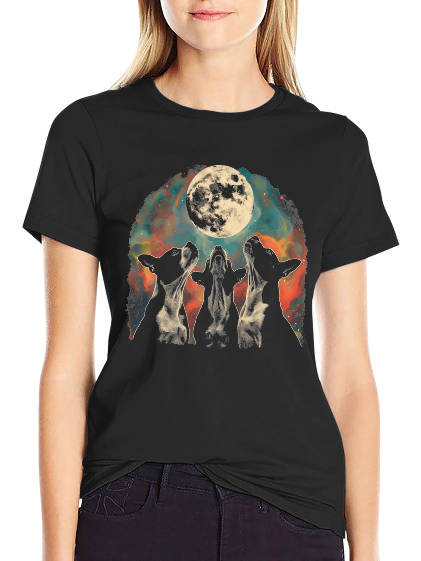 Moon Howl Dog Graphic Tee