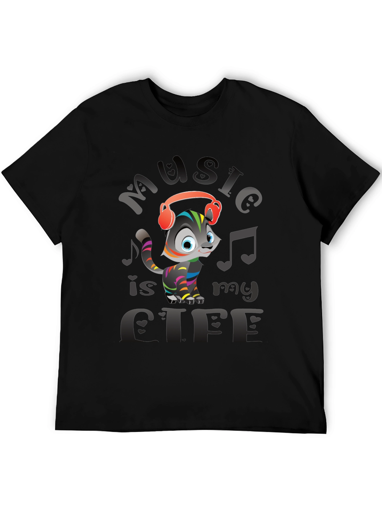 Music is My Life Cat Graphic Tee