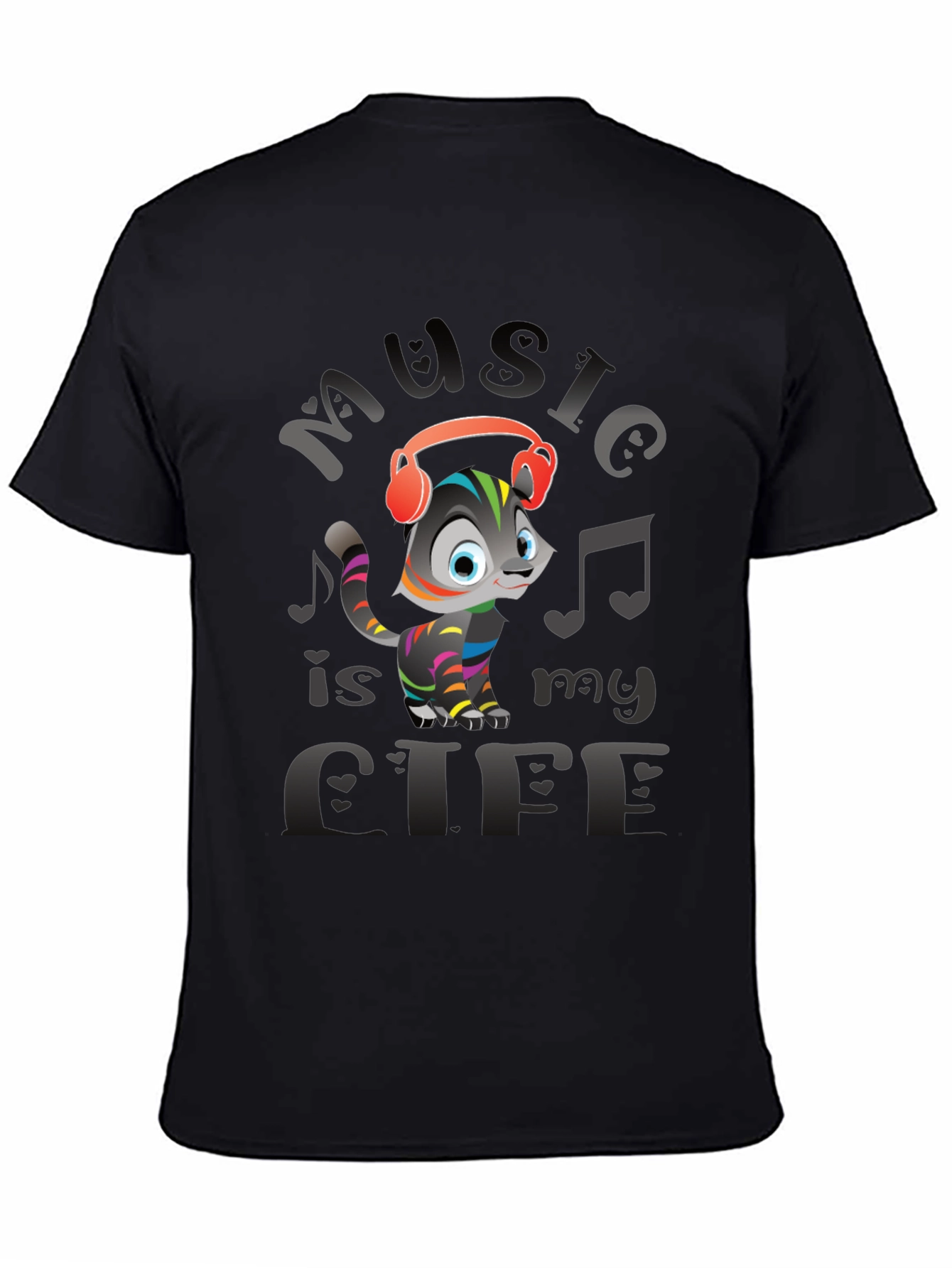 Music is My Life Cat Graphic Tee
