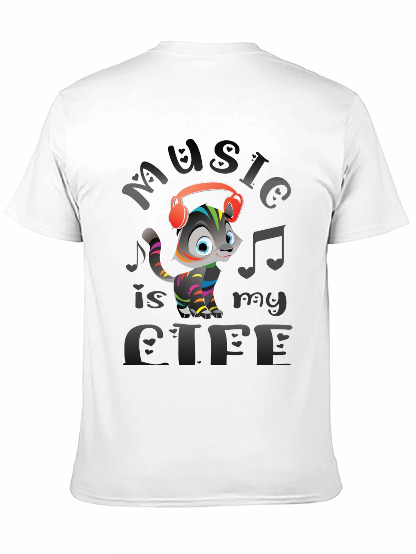 Music is My Life Cat Graphic Tee