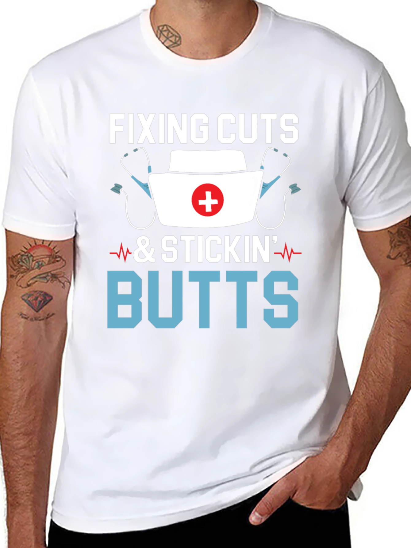 Fixing Cuts and Stickin Butts Graphic Tee