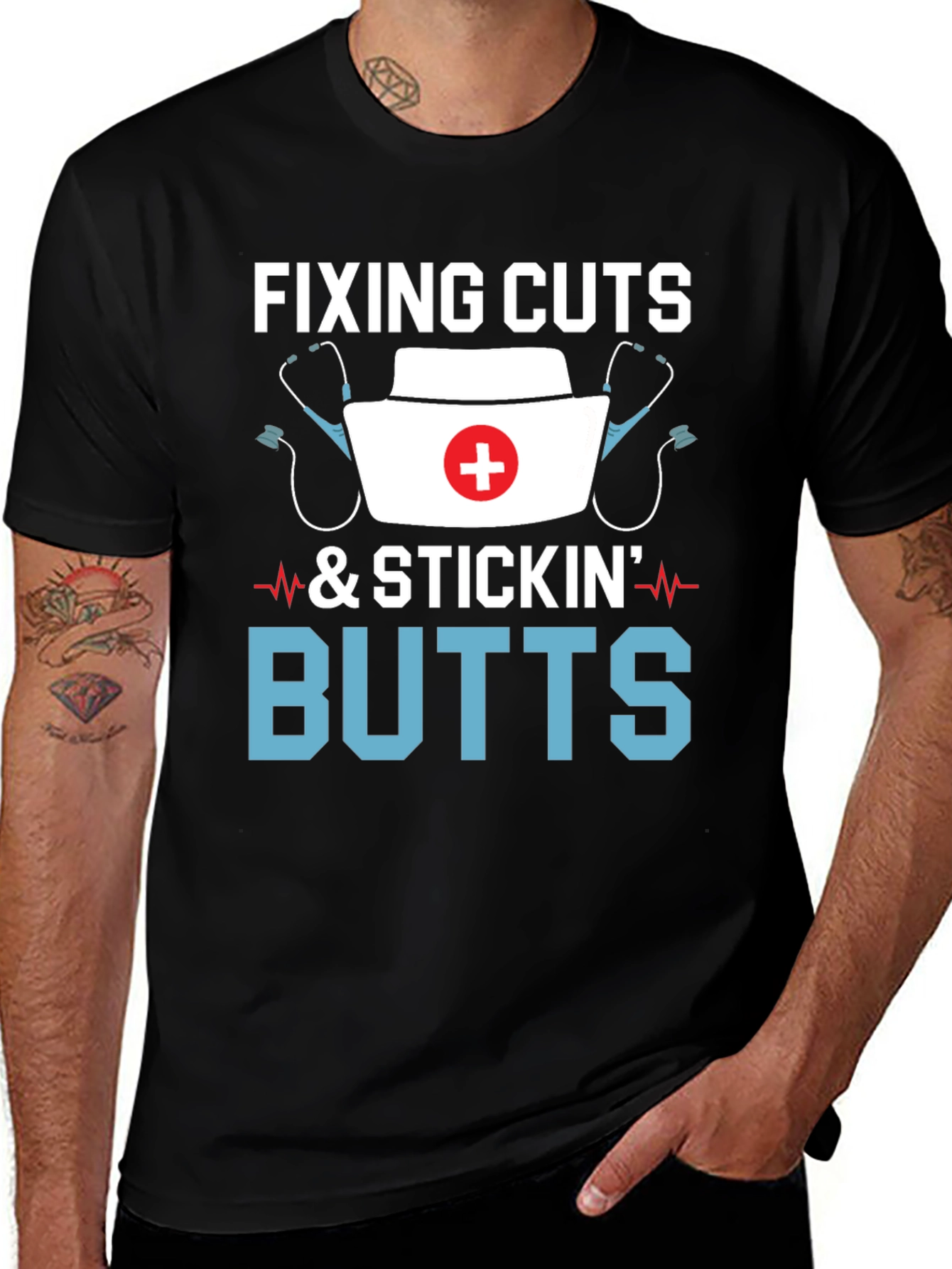 Fixing Cuts and Stickin Butts Graphic Tee