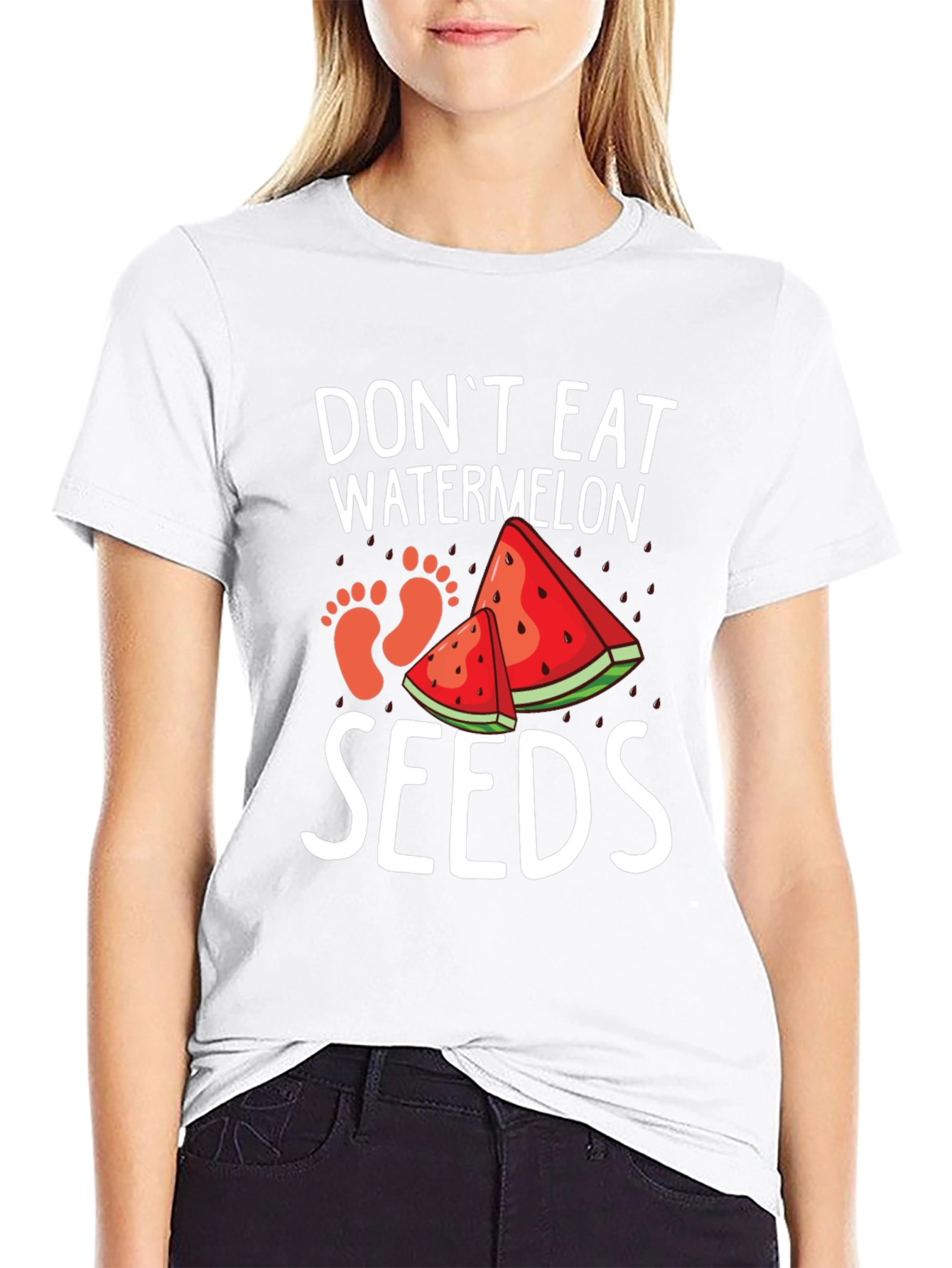 Dont Eat Watermelon Seeds Funny Pregnancy Tee