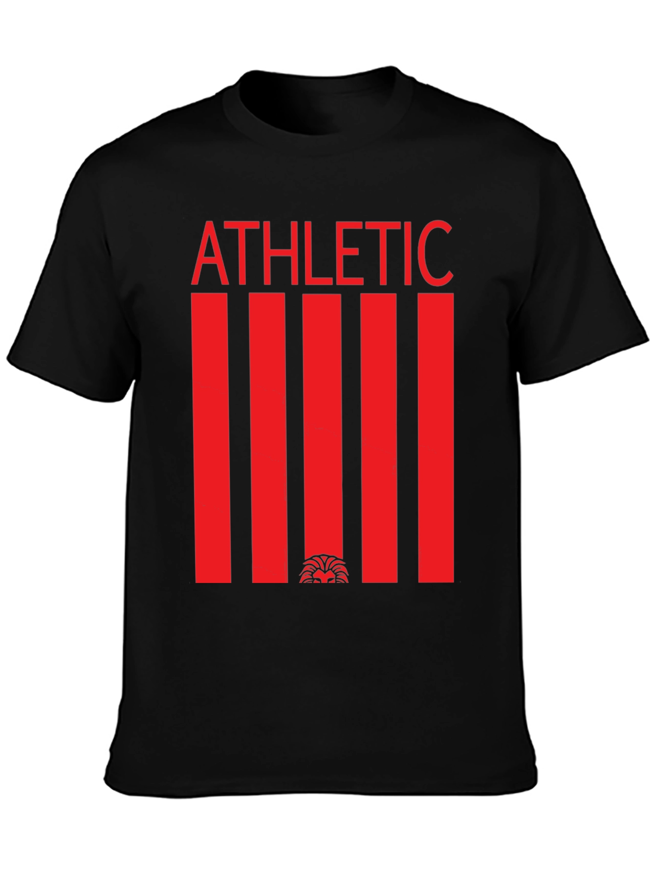 Athletic Graphic Tee - Red Stripe Lion Design