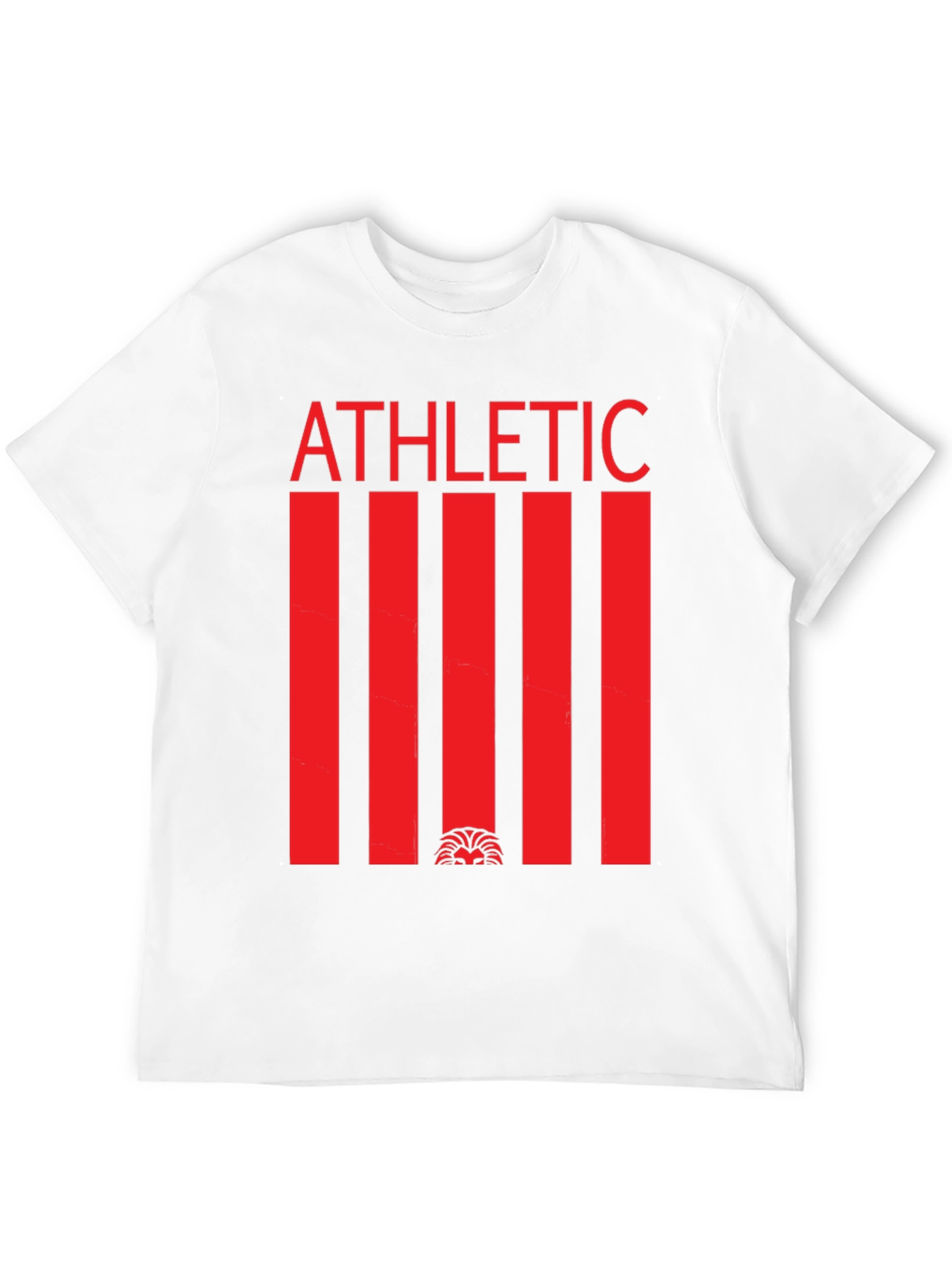 Athletic Graphic Tee - Red Stripe Lion Design