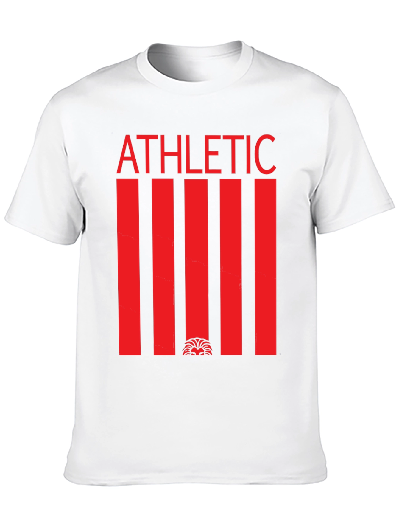 Athletic Graphic Tee - Red Stripe Lion Design