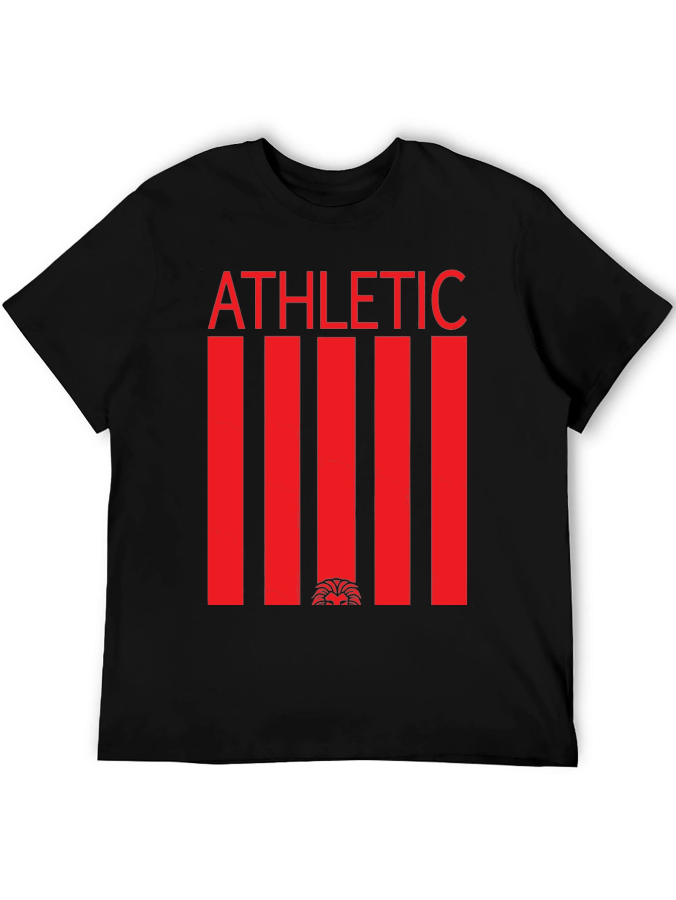 Athletic Graphic Tee - Red Stripe Lion Design