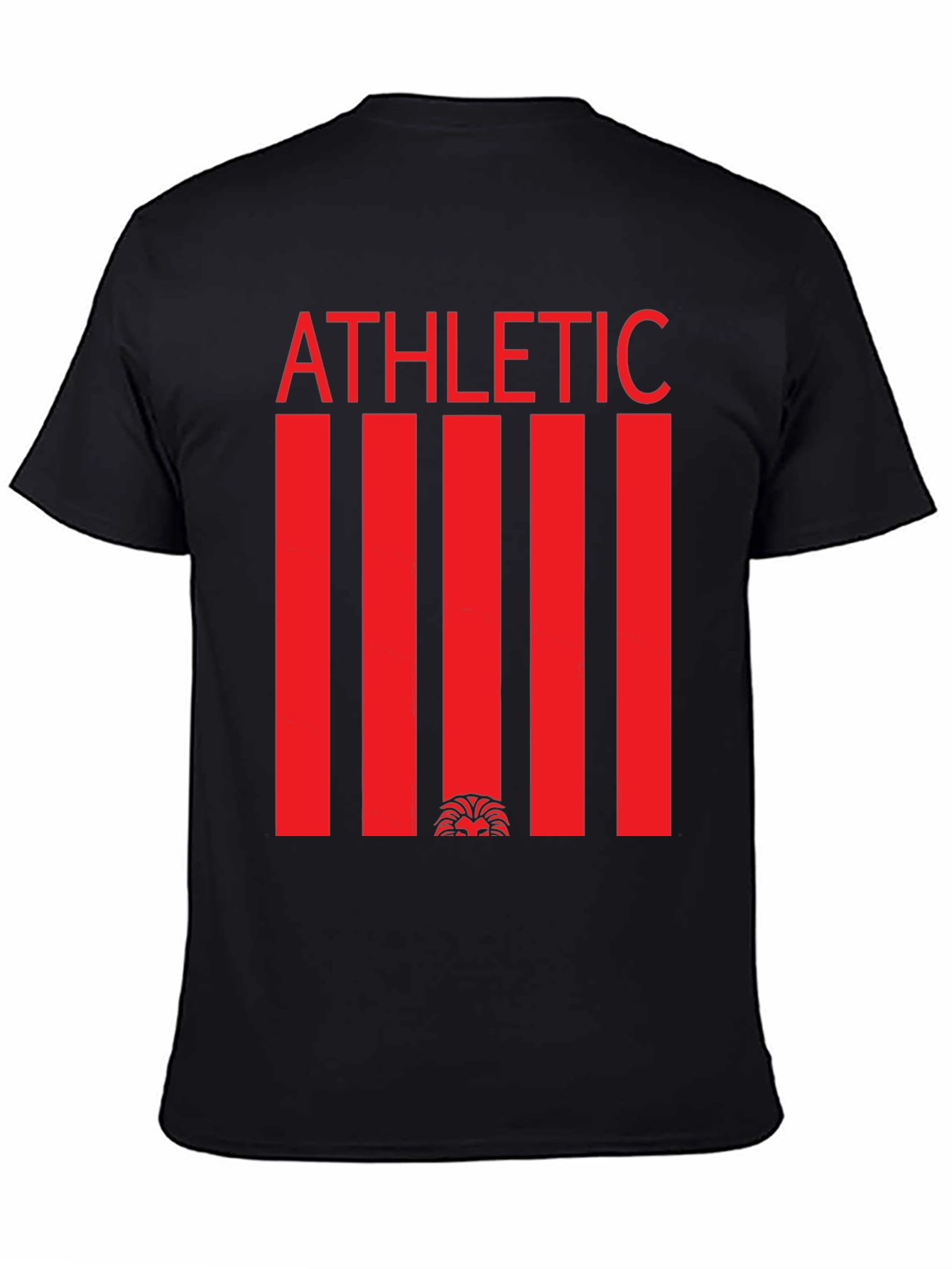 Athletic Graphic Tee - Red Stripe Lion Design