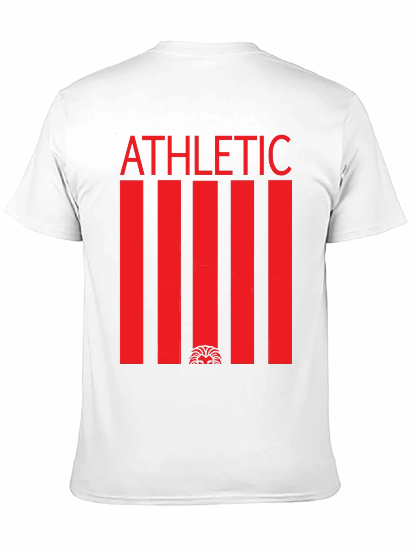 Athletic Graphic Tee - Red Stripe Lion Design