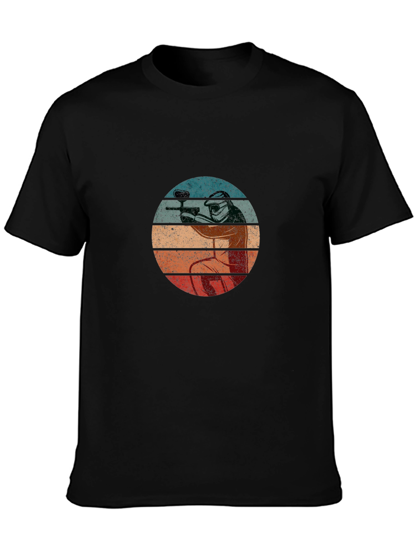 Paintball Player Retro T-Shirt - Black