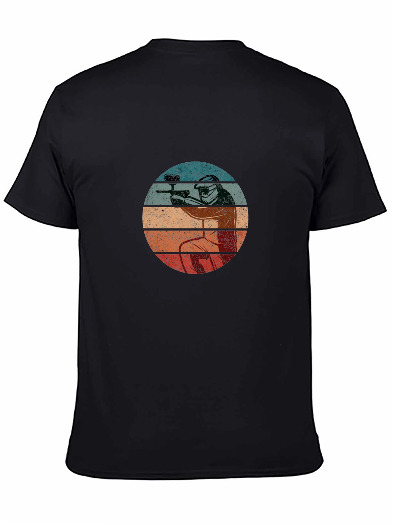 Paintball Player Retro T-Shirt - Black